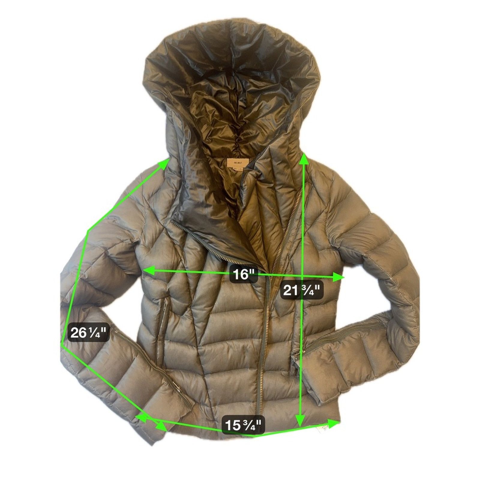 Helmut Lang Helmut Lang Gray Down Jacket Asymmetrical Zip Small S Size S / US 4 / IT 40 - 2 Thumbnail