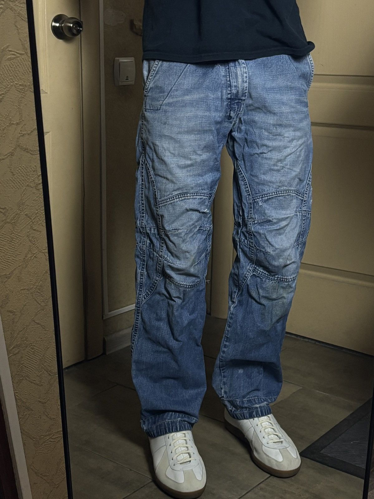 Diesel × If Six Was Nine × Japanese Brand DIESEL VINTAGE GRUNGE KNEE DISTRESSED JEANS Y2K AVANTGARDE Size US 27 - 11 Thumbnail