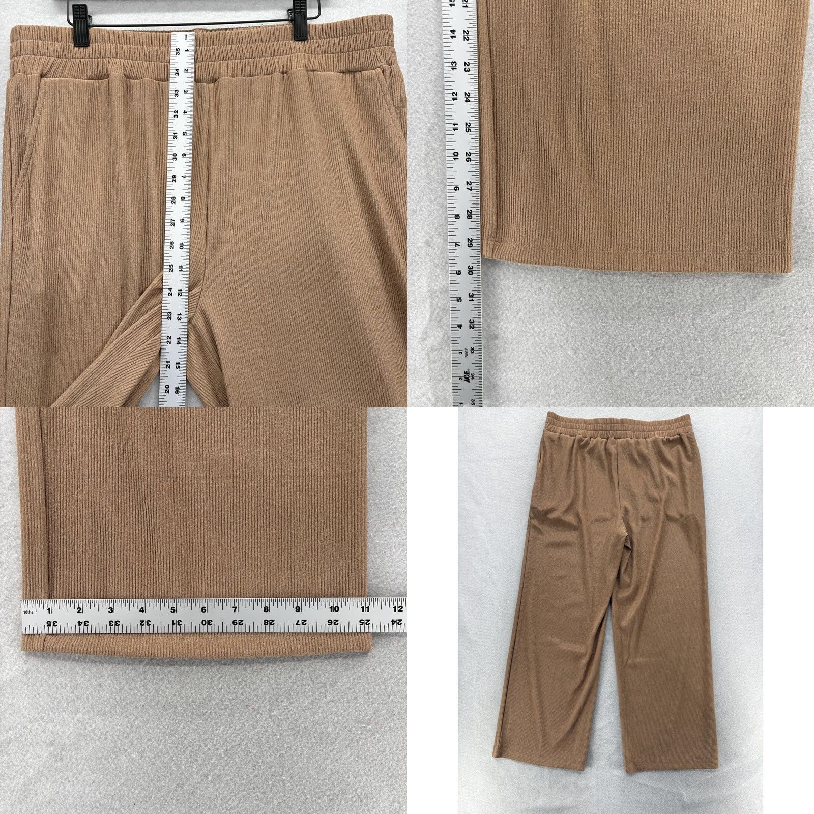 Vintage Christopher & Banks Knit Dress Pants Womens L Brown Elastic Waist Pockets Pull On Flat Front Solid 29in Inseam Stretch Casual Size 36" / US 14 / IT 50 - 8 Thumbnail