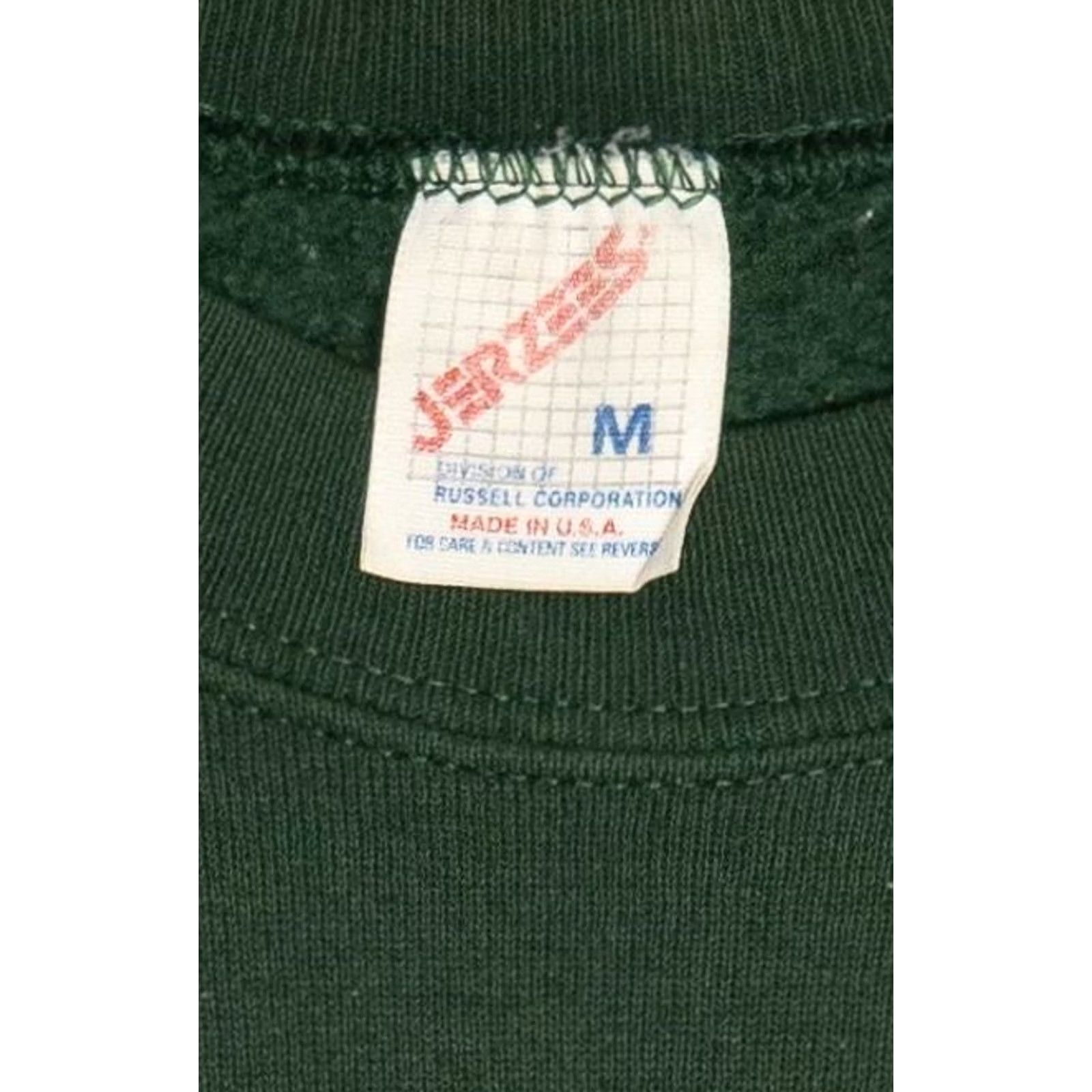 Jerzees Vintage Jerzees Lake George New York Destination Sweatshirt Green 1990s Medium Long Sleeve Cotton / Polyester Distressed Mens Size US M / EU 48-50 / 2 - 4 Thumbnail