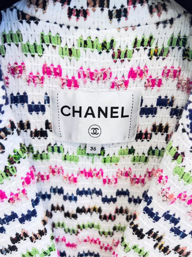 Chanel Chanel 21 spring and summer striped cc logo short-sleeved Size XS / US 0-2 / IT 36-38 - 2 Thumbnail