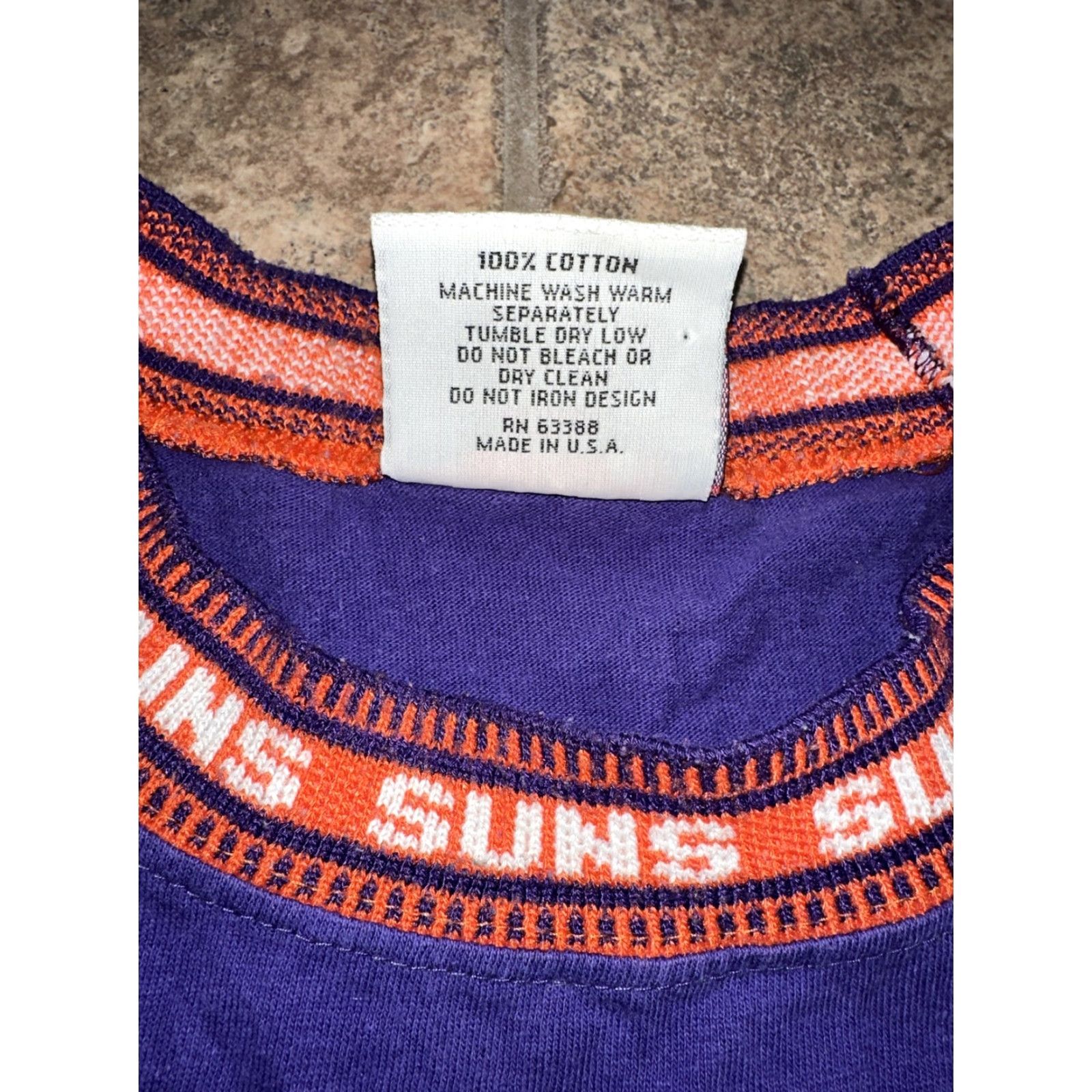 Logo Athletic VINTAGE Logo Athletic Phoenix Suns Ringer Tee T-Shirt XL Men Purple Embroidered Single Stitch Size ONE SIZE - 4 Thumbnail