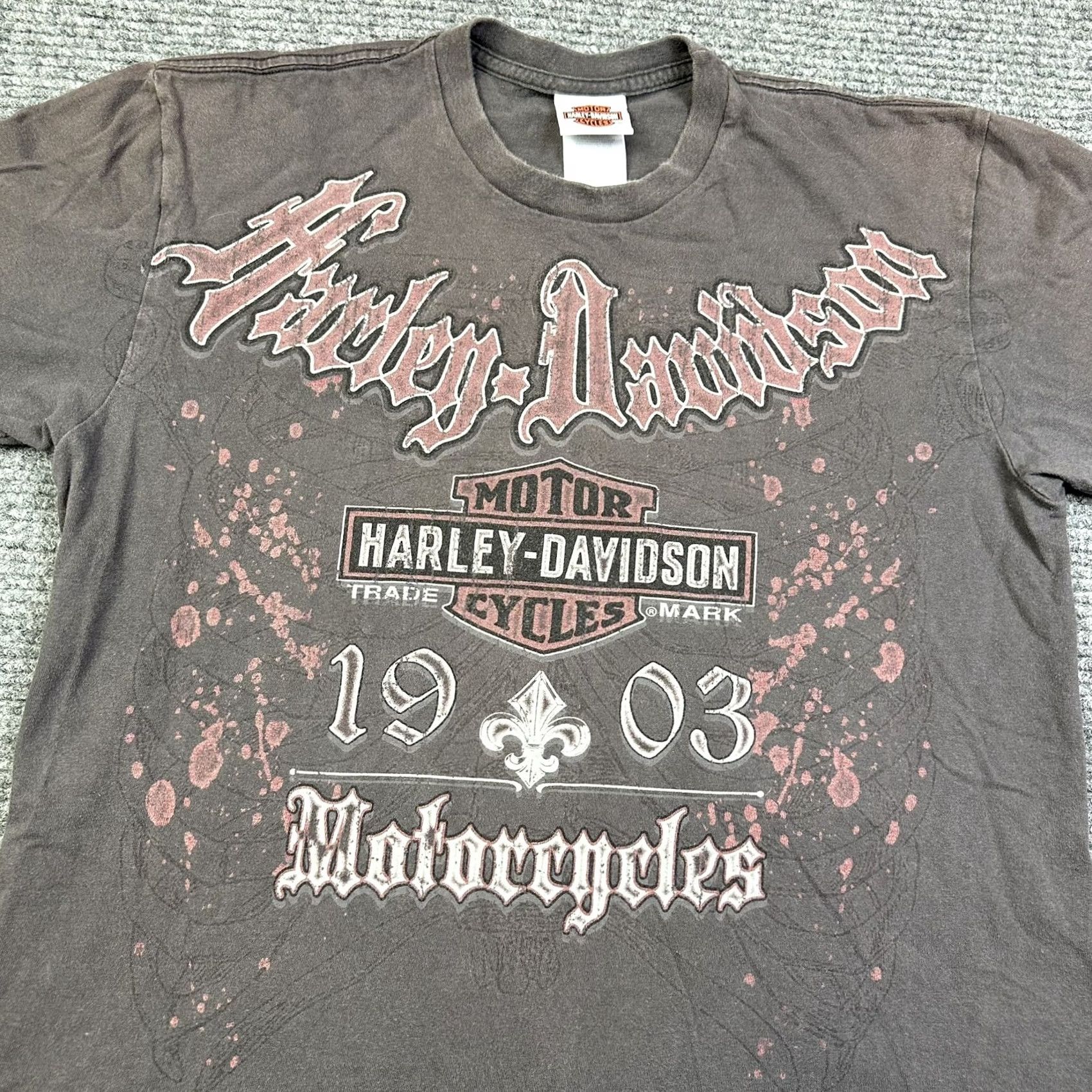 Harley Davidson Harley-Davidson T-Shirt Harley-Davidson Adult Large L Brown Cotton Double-Sided Logo Crew Neck Short Sleeve Vintage No Size US L / EU 52-54 / 3 - 7 Thumbnail