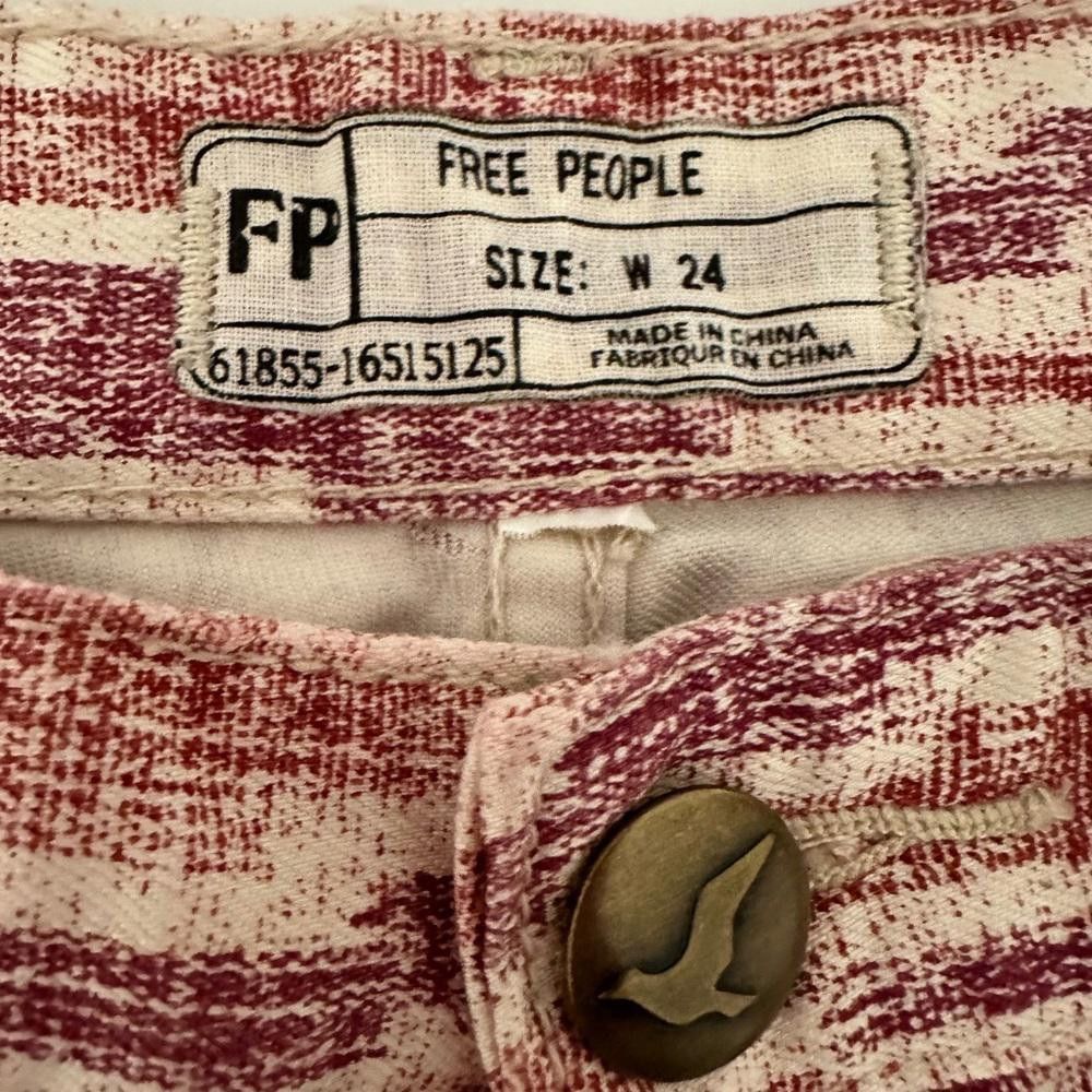 Free People Free People Americana Ikat Red White Crop Skinny Jeans 24 Size 24" / US 00 / IT 34 - 7 Thumbnail