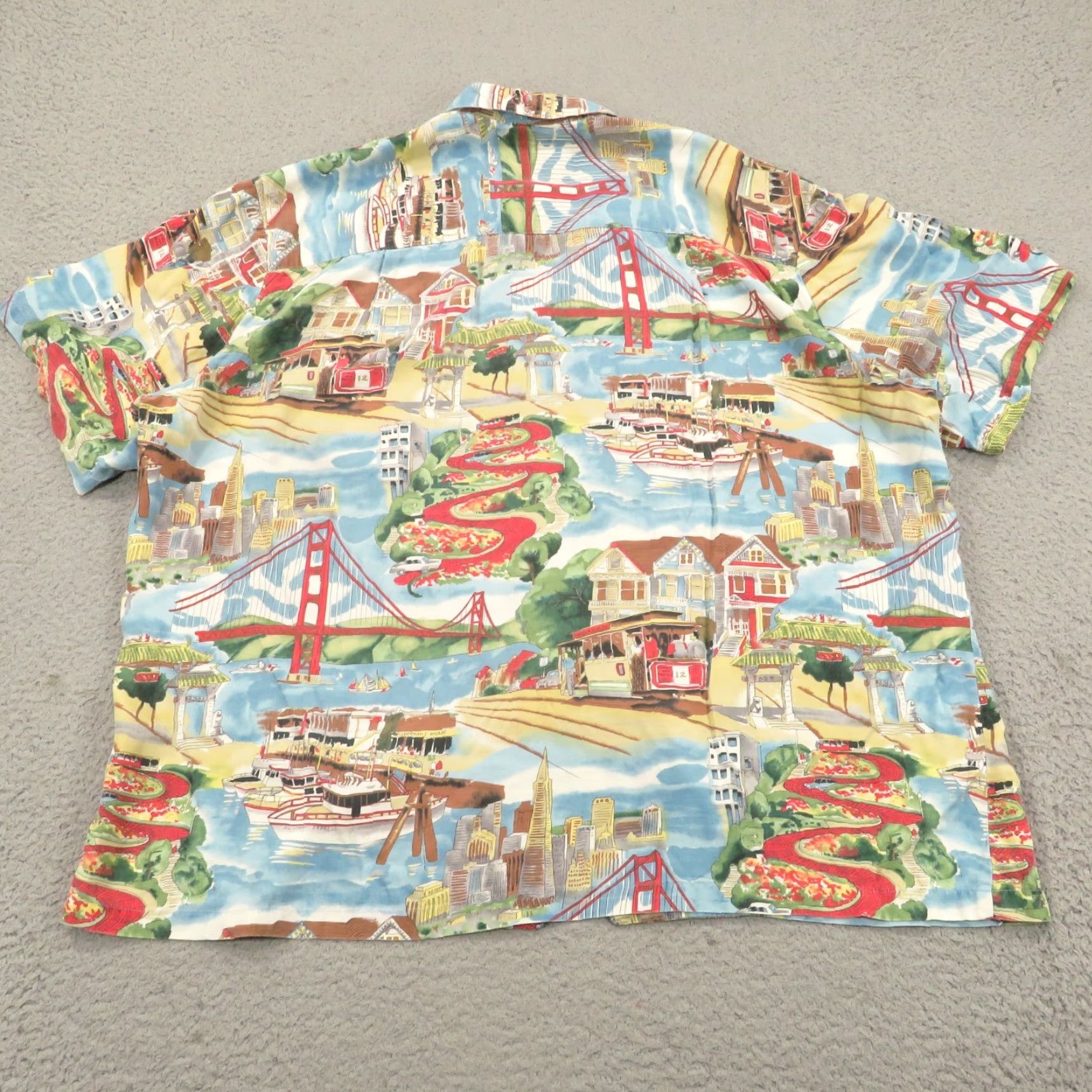 Paradise Paradise Mens Hawaiian Shirt XXL Blue 80s 90s California Button-Up Short Sleeve Camp Travel USA Paradise Found Size US XXL / EU 58 / 5 - 6 Thumbnail