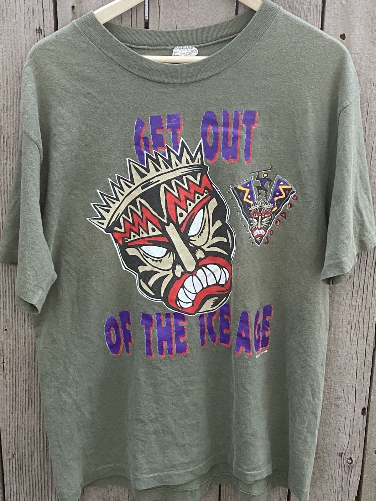 Vintage VTG RARE Vancouver Voodoo “Get Out of the Ice Age” Green Tee Size US L / EU 52-54 / 3 - 1 Thumbnail