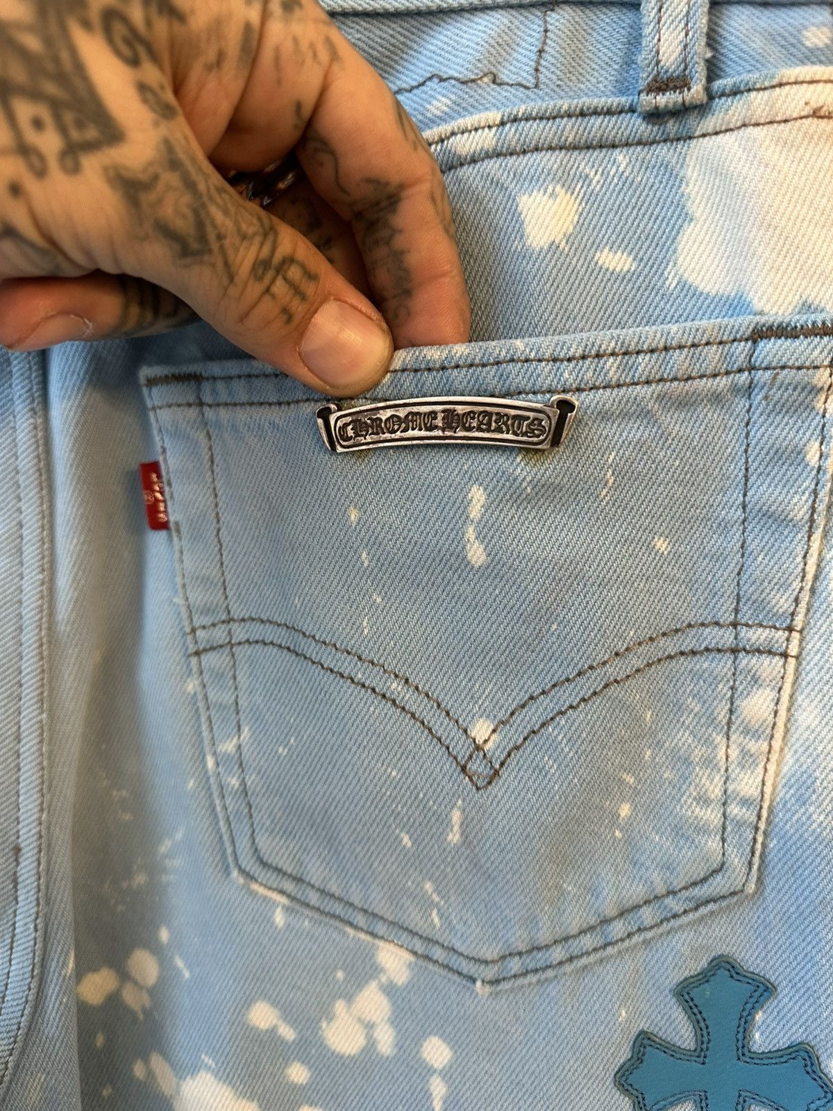 Chrome Hearts Chrome Hearts Drake Blue levi cross jeans 30 31 32 Size US 31 - 7 Thumbnail
