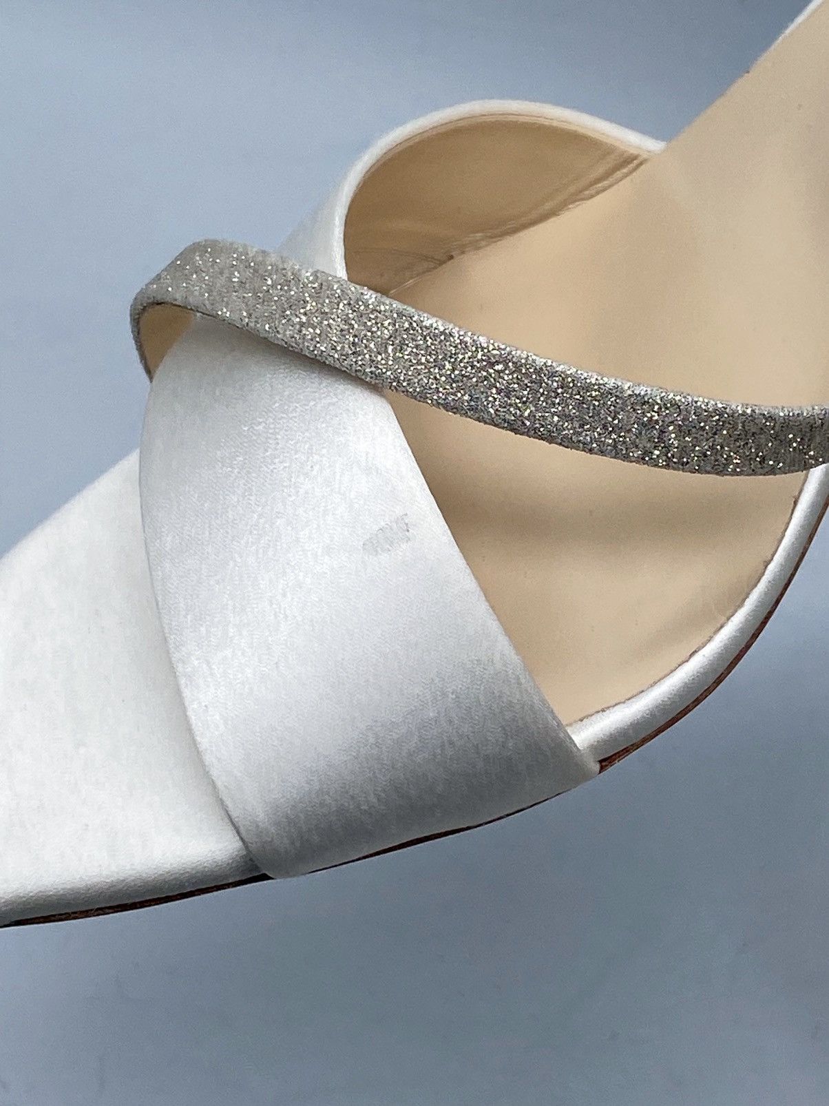 Jimmy Choo Jimmy Choo Plum Satin & Glitter Slingback Sandals size 39.5 Size US 9.5 / IT 39.5 - 6 Thumbnail
