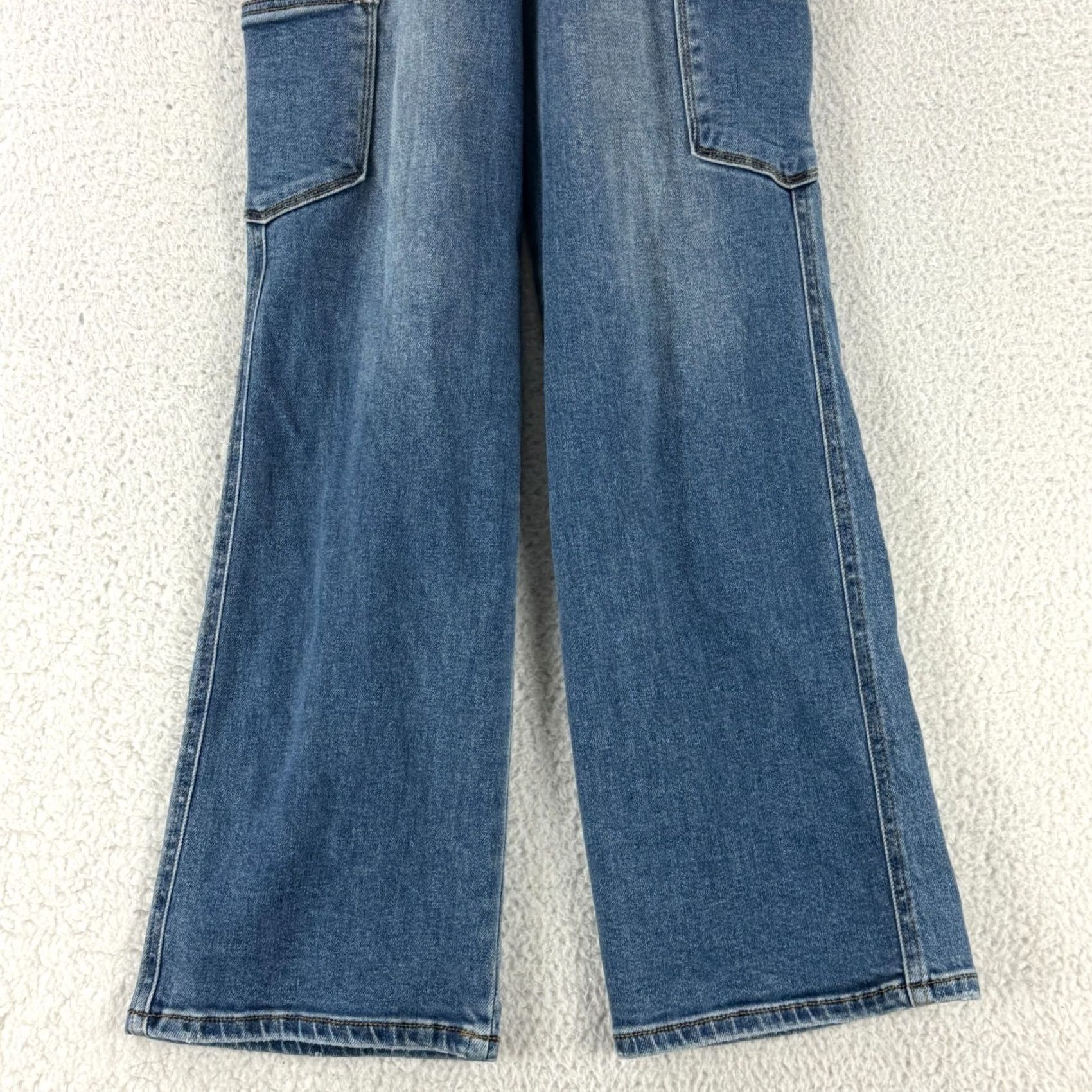 Denime Judy Blue Jeans Women 90s Straight Cargo Pocket Mid Rise Denim Blue 25 Regular Everyday Womens Jeans Size 42" / US 20 - 3 Thumbnail