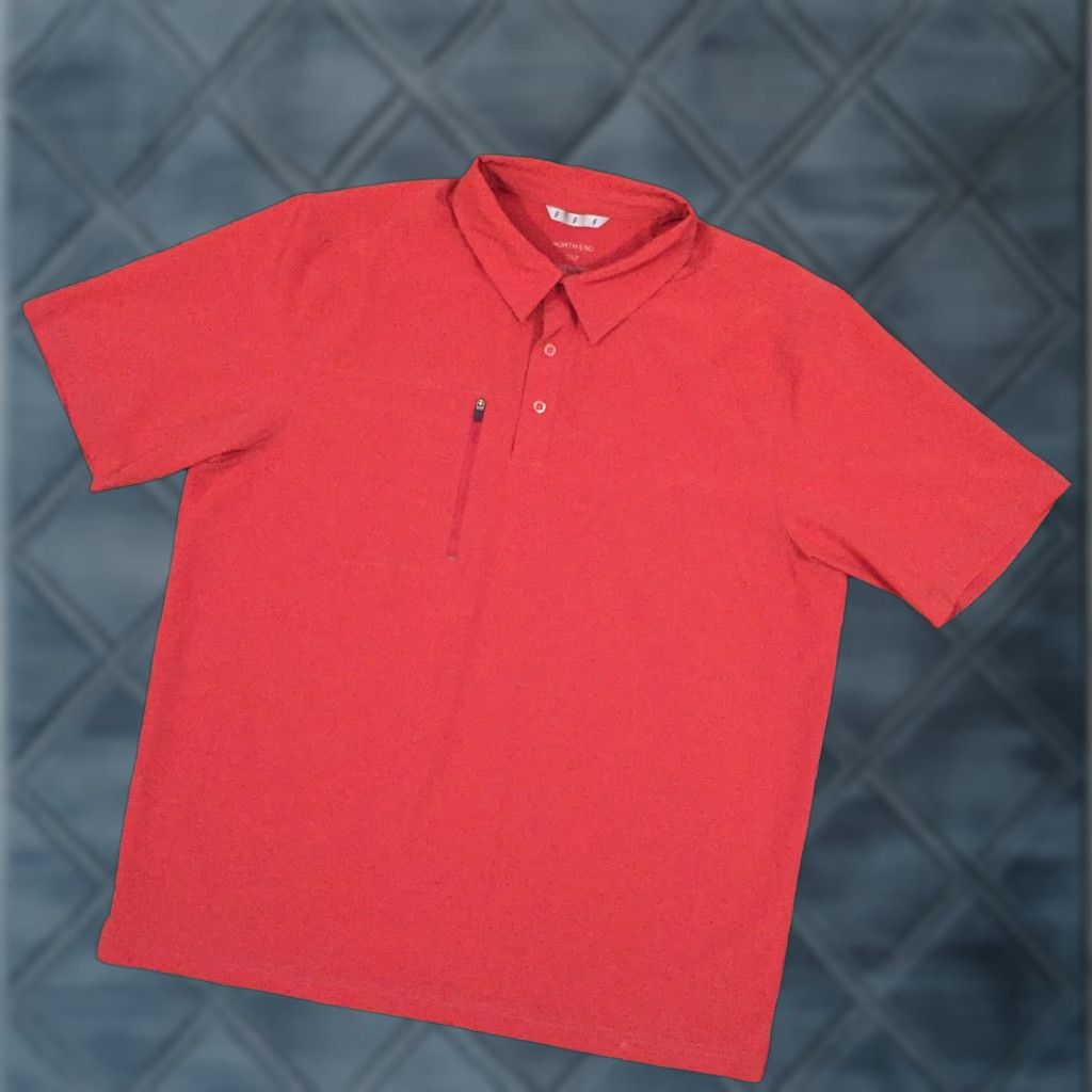 Vintage North End Polo Shirt Mens Large Short Sleeve Orange Outdoor Casual Shirt Size US L / EU 52-54 / 3 - 1 Thumbnail