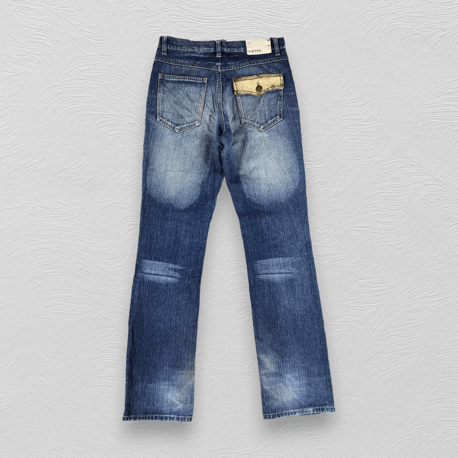 Japanese Brand Ghetto Jeans Faded Blue Ripped Denim KJ1350 Size US 30 / EU 46 - 2 Thumbnail