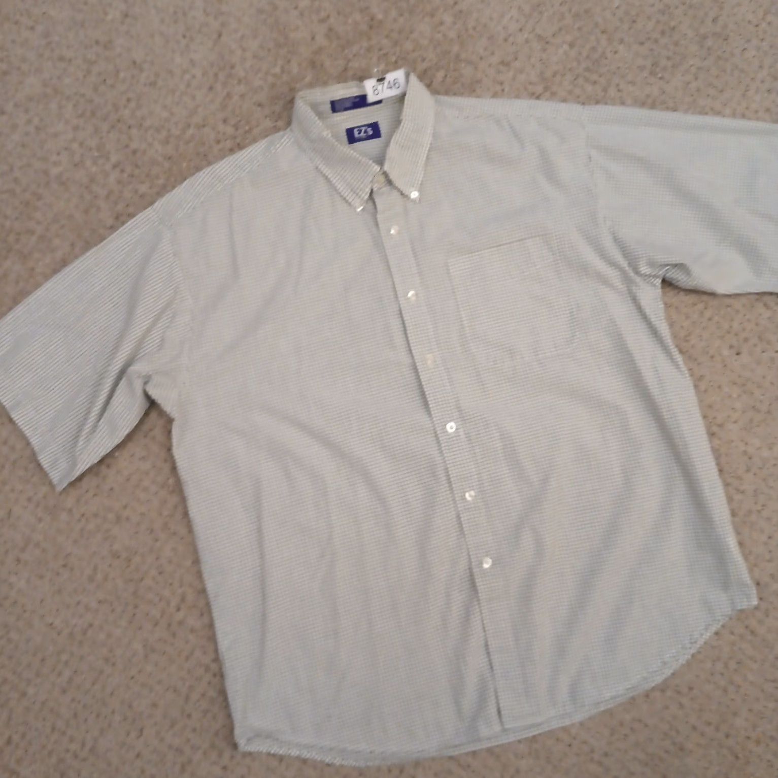 Haggar Haggar Shirt Mens XL Green Plaid Short Sleeve Button-Down Cotton Blend Size US XL / EU 56 / 4 - 5 Thumbnail
