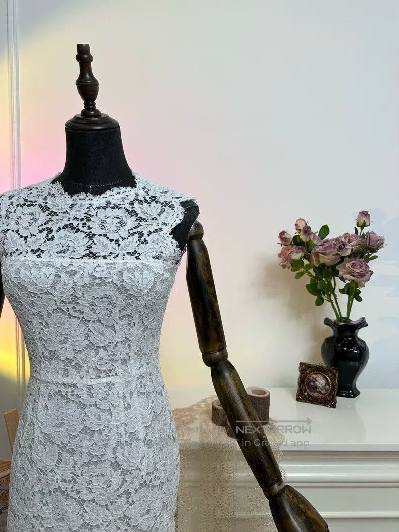 Valentino Valentino Heavy texture floral lace sleeveless temperament Size L / US 10 / IT 46 - 5 Thumbnail