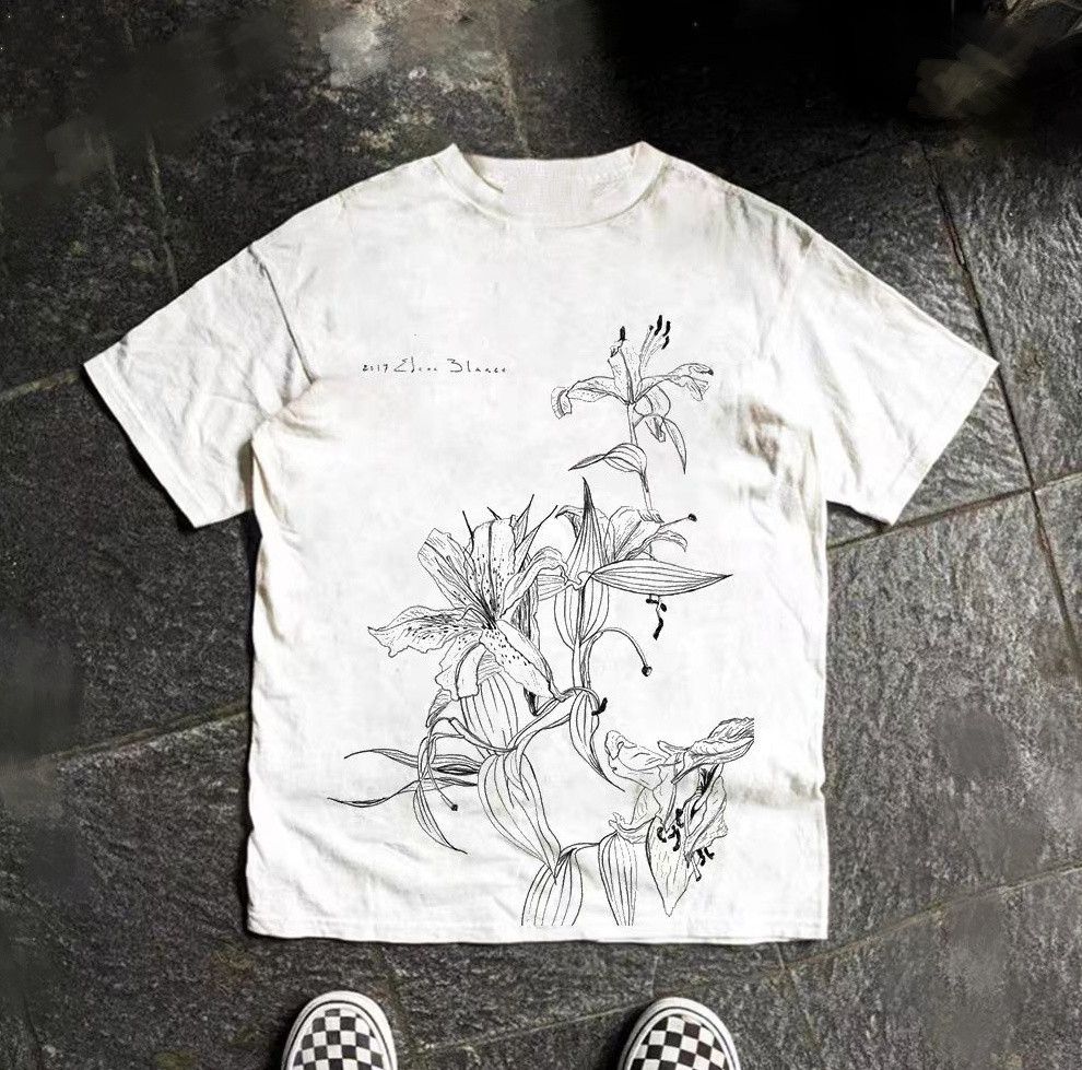 Japanese Brand White casual retro floral print t-shirt Size US M / EU 48-50 / 2 - 1 Thumbnail