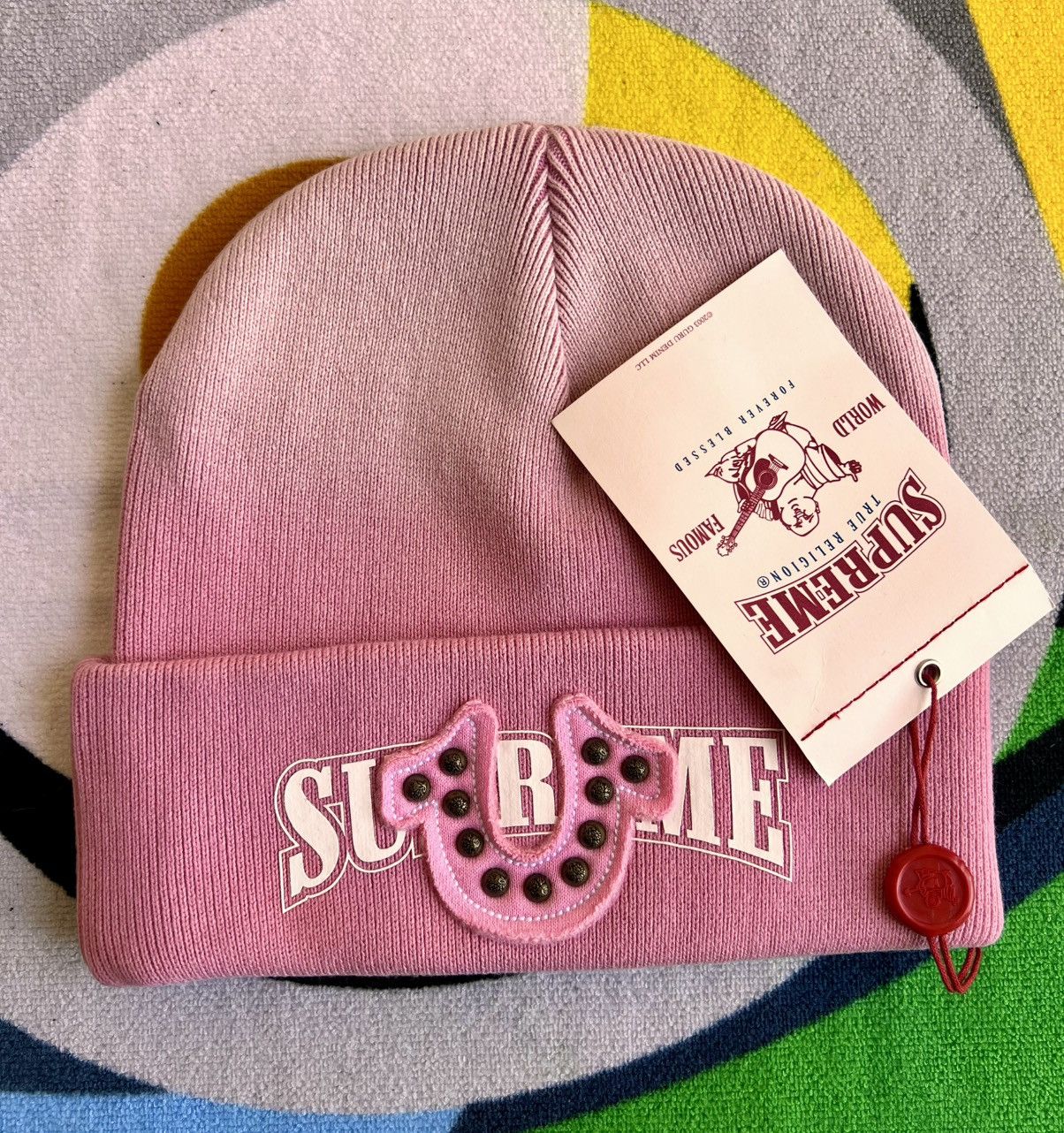 Supreme × True Religion Supreme True Religion Beanie Pink FW25