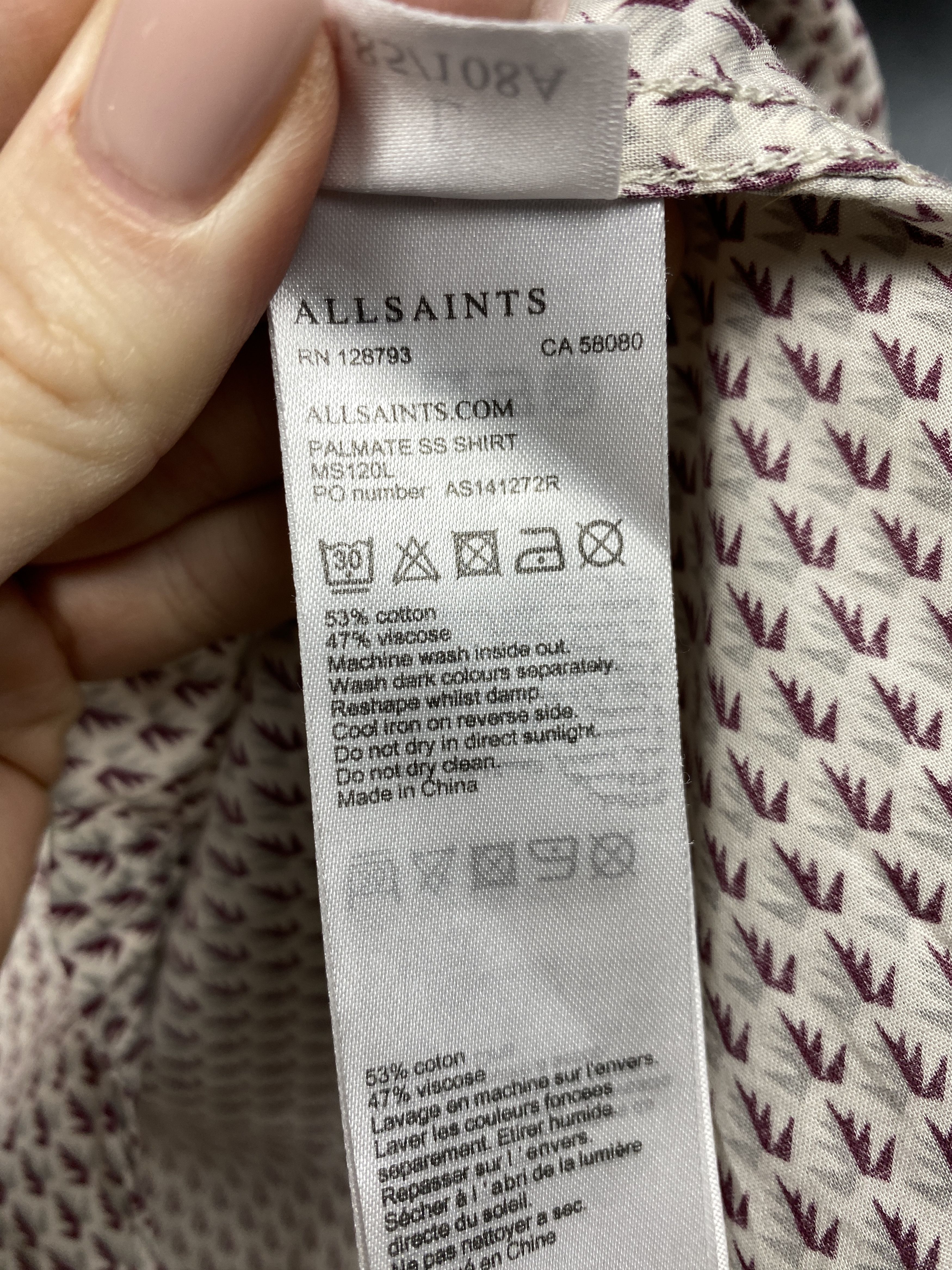 Allsaints Allsaints Palmate SS Vintage Mens Hawaiian Shirt Size US L / EU 52-54 / 3 - 4 Thumbnail