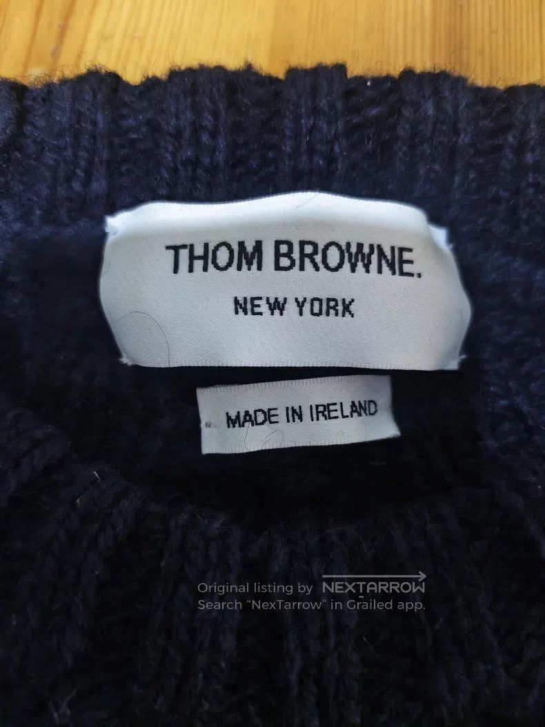 Thom Browne Thom Browne Coarse Knit Round Neck Mohair Sweater, Dark Bl Size US M / EU 48-50 / 2 - 4 Thumbnail