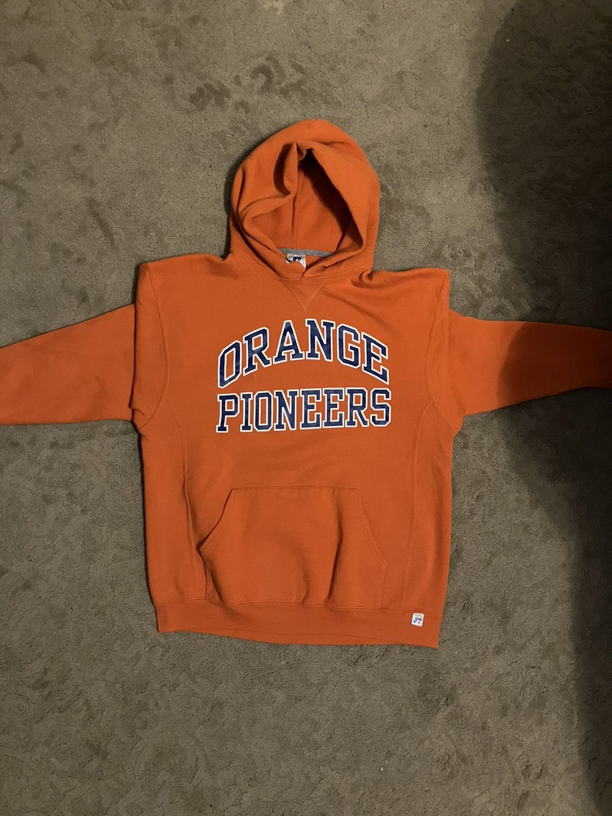 Russell Athletic × Vintage Orange Pioneers Hoodie Size US L / EU 52-54 / 3 - 1 Thumbnail