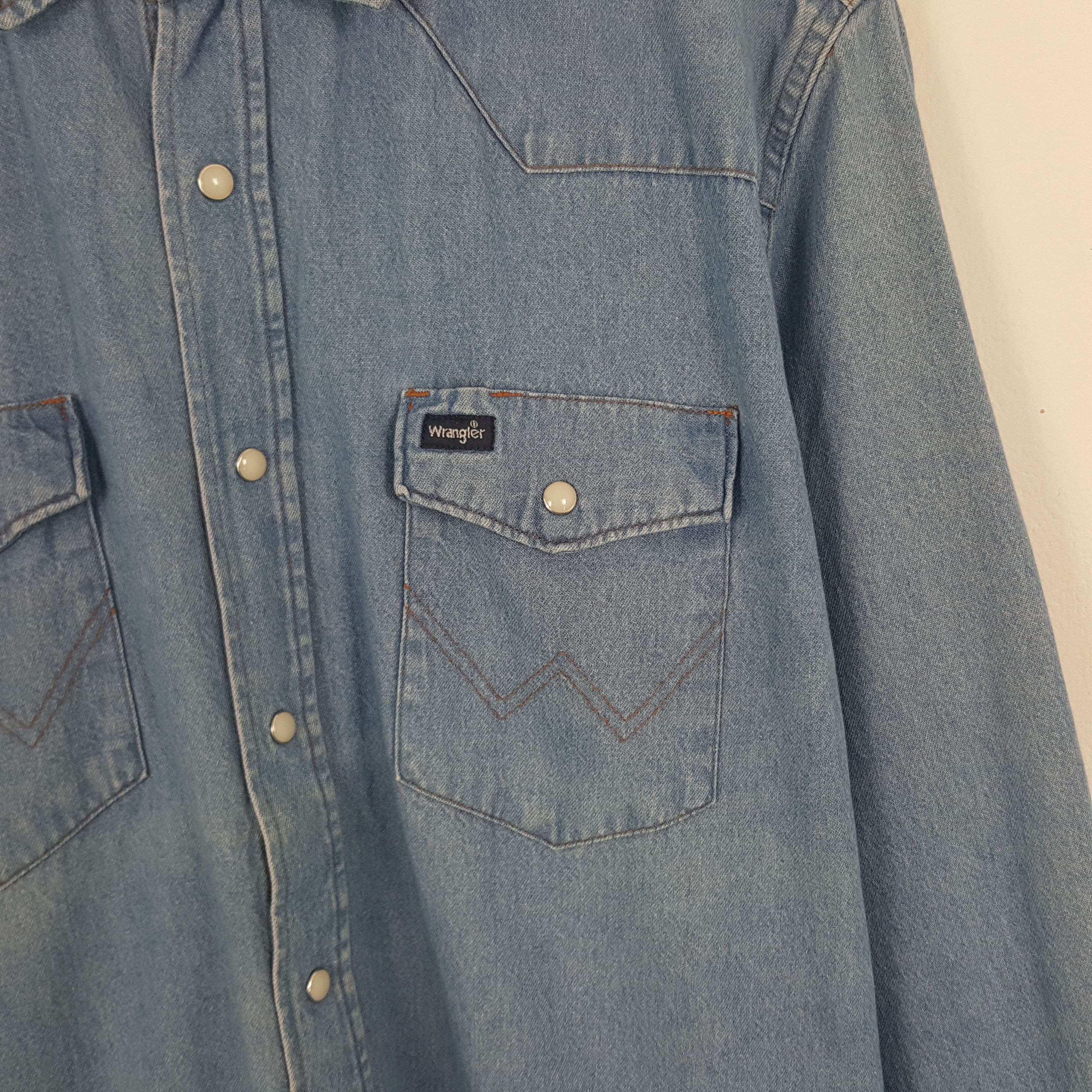 Japanese Brand × Vintage × Wrangler Vintage Wrangler Japanese Button Up Shirt Size US XL / EU 56 / 4 - 2 Thumbnail