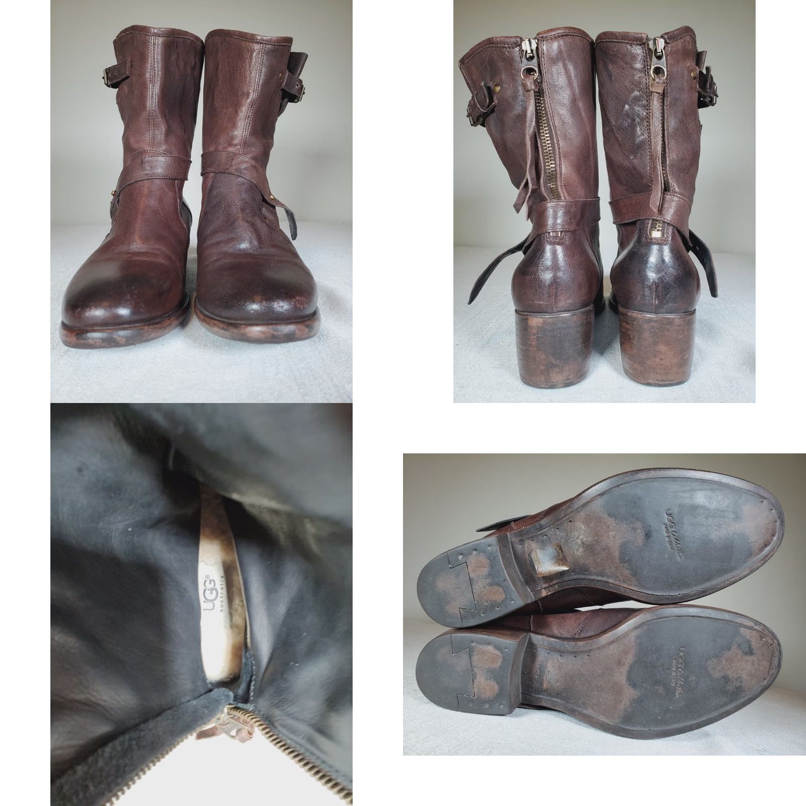 Ugg UGG Australia Cattania Brown Leather Heeled Boots Wrap Strap Back Zip Women's 9 Boots Women Brown Leather Heeled Boots Wrap Strap Back Zip 9 Size US 9 / IT 39 - 8 Thumbnail