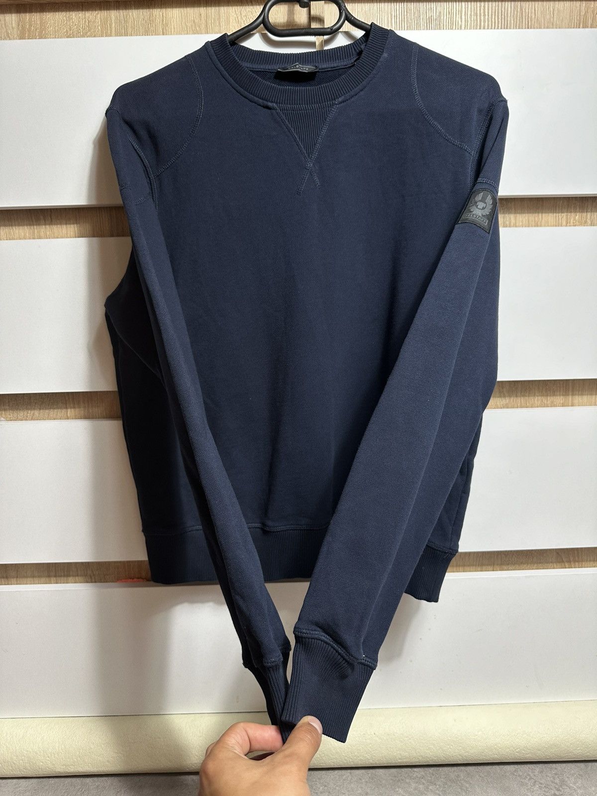 Belstaff × Vintage Mens Crewneck Sweatshirt Belstaff Small Logo Size US L / EU 52-54 / 3 - 3 Thumbnail