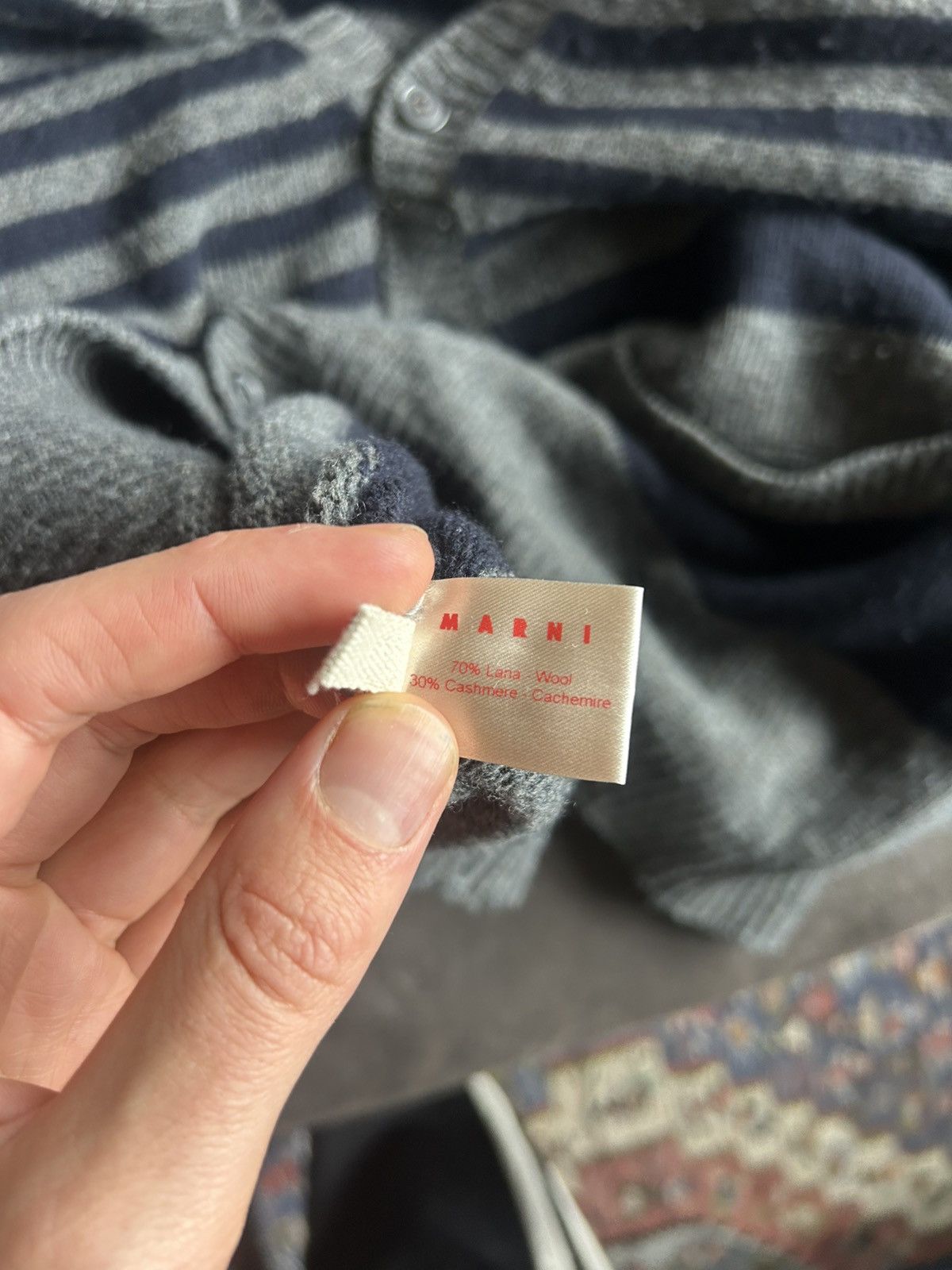 Marni Marni Striped Wool-Cashmere Cardigan Size US M / EU 48-50 / 2 - 8 Thumbnail