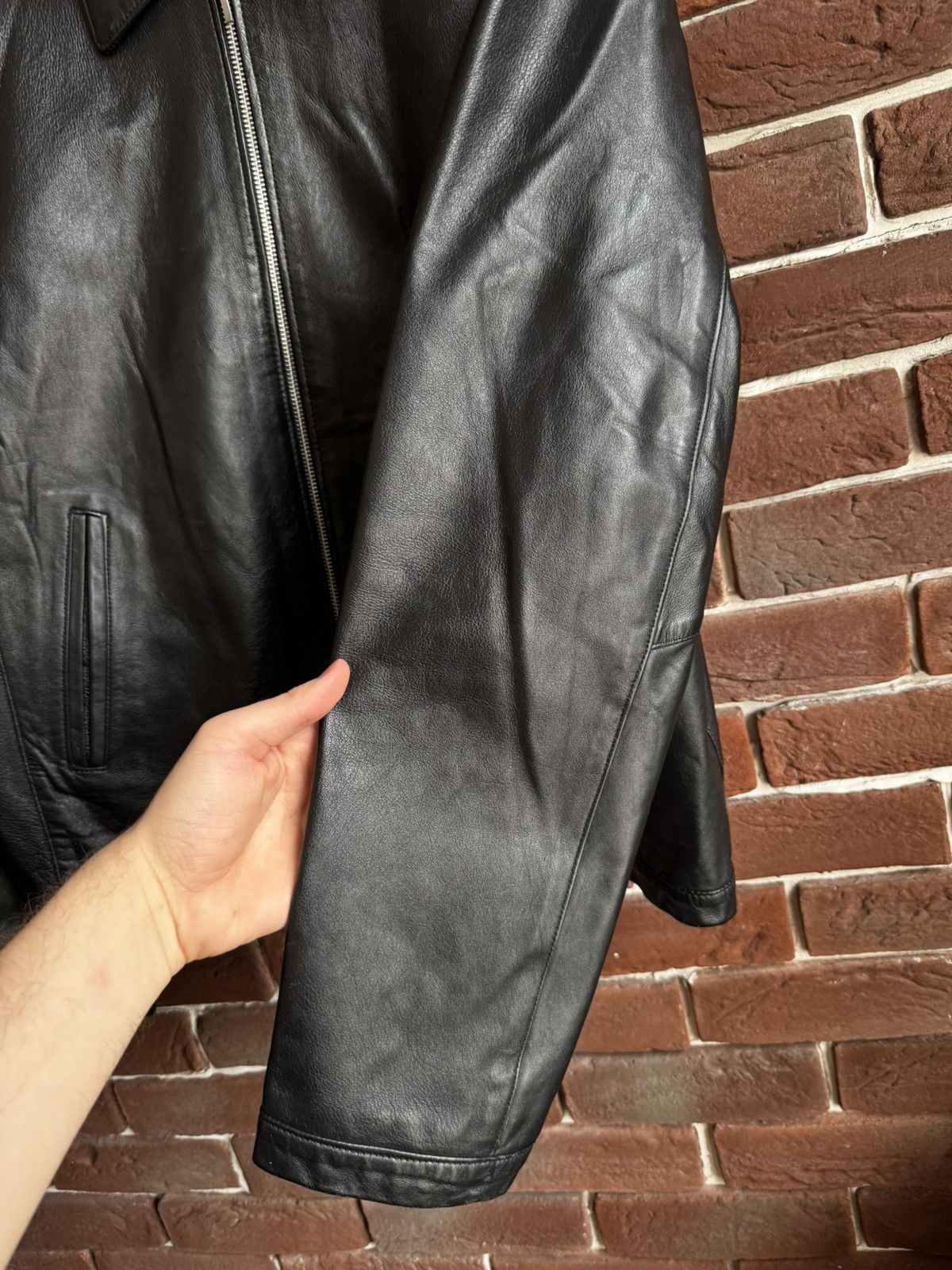 Leather Vintage Genuine Real Leather Jacket High Quality Rock Punk Size US L / EU 52-54 / 3 - 6 Thumbnail