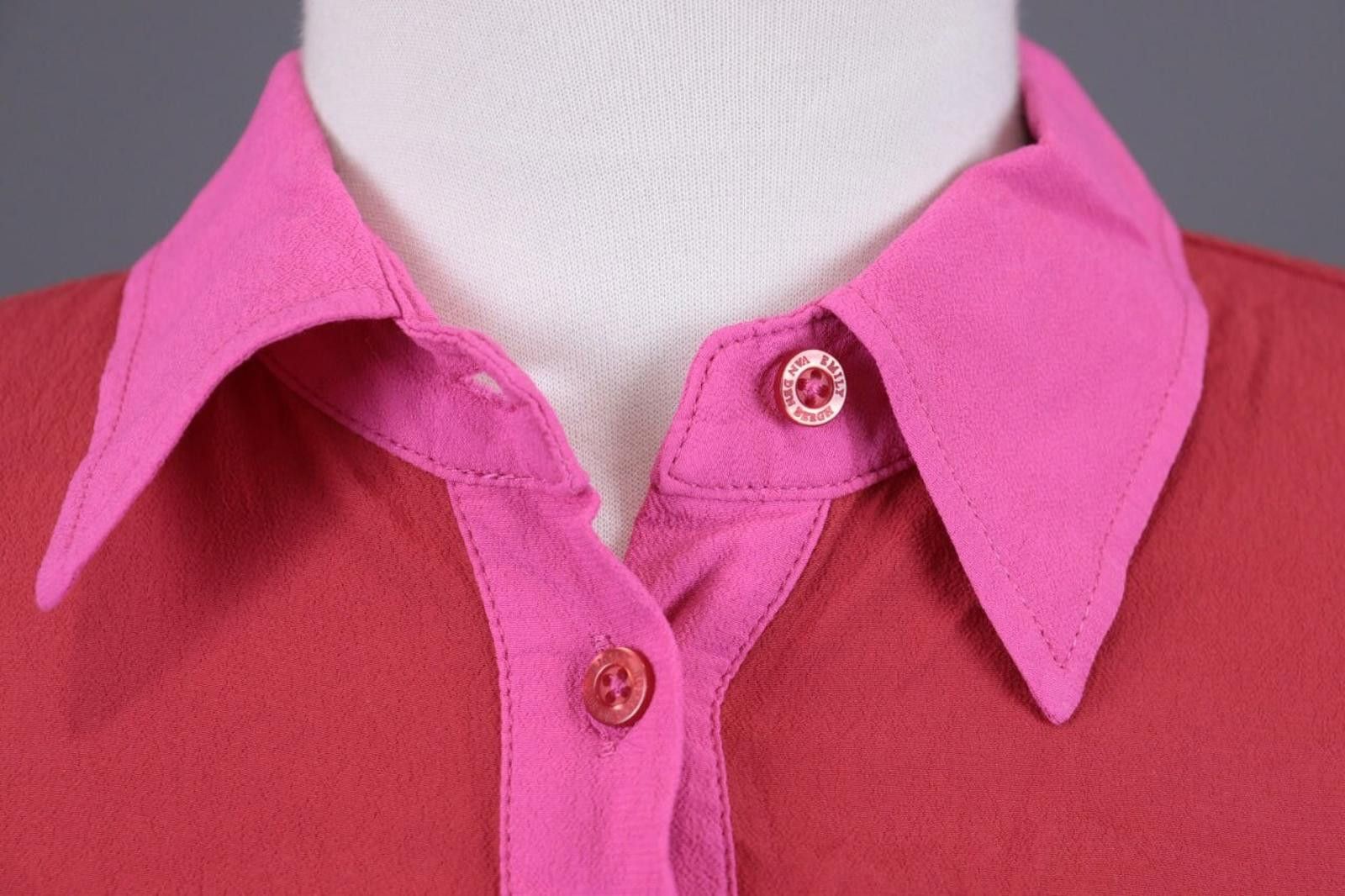Designer Emily Van Den Bergh Red Button Down Blouse Shirt Size 36 Size M / US 6-8 / IT 42-44 - 6 Thumbnail