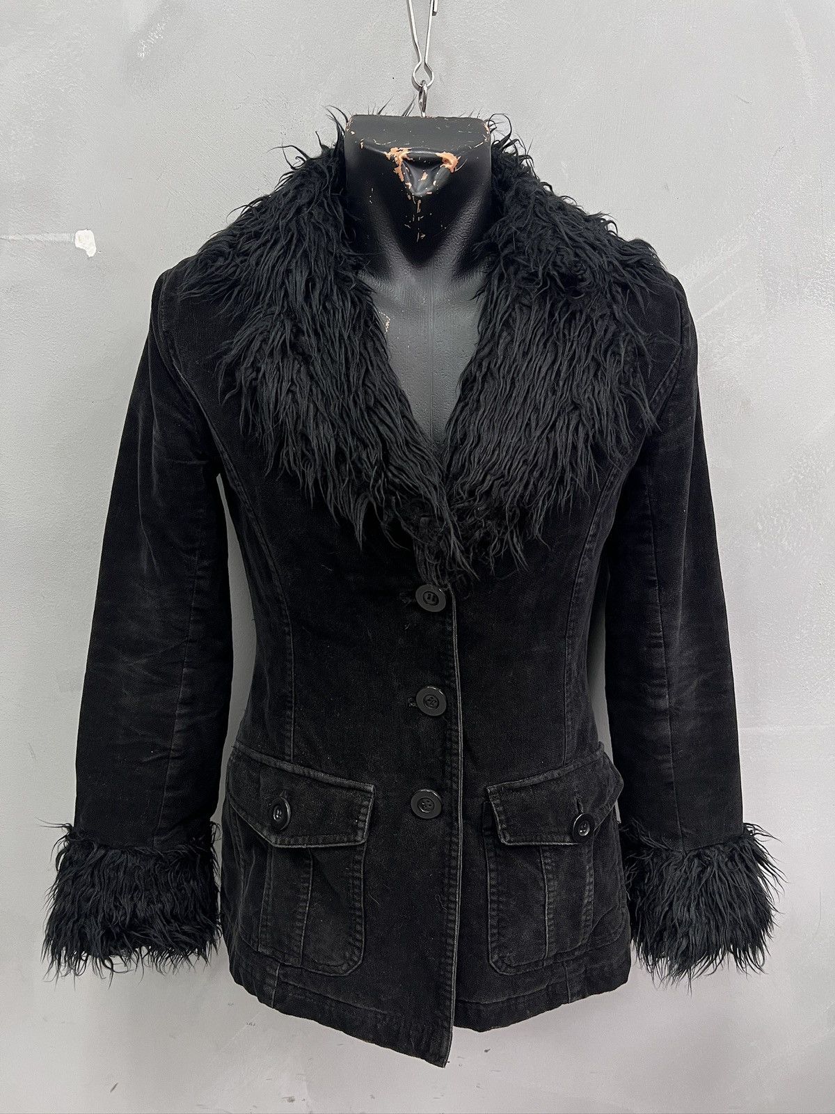 If Six Was Nine Canvas bomber jacket gothic fur collar opium if six was nine Size US S / EU 44-46 / 1 - 1 Thumbnail