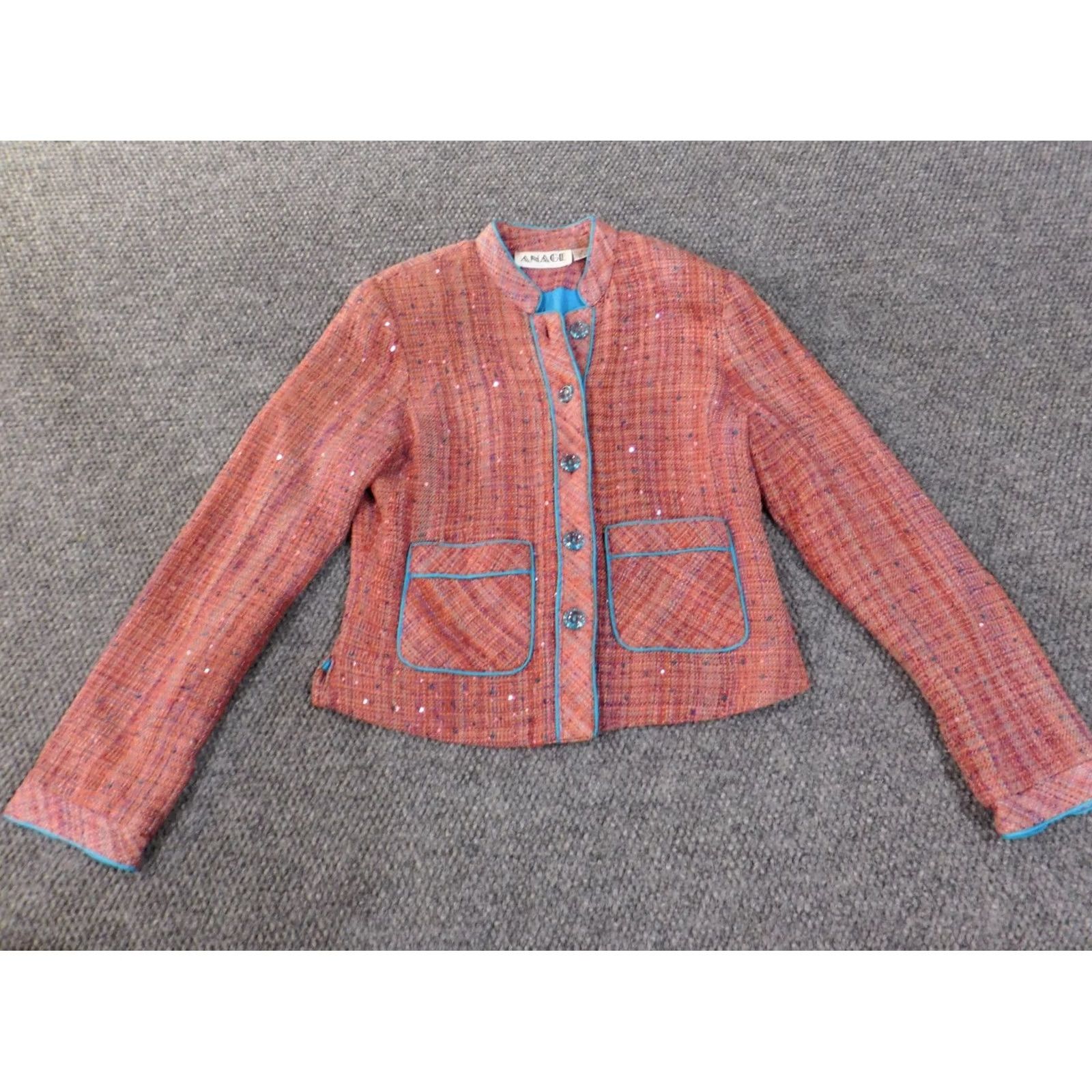 Pinko anage Jacket Pink Small Womens Cotton Casual Button Embroidered Mid-Length Solid Long Sleeve Classic Fall Spring Vintage No Size S / US 4 / IT 40 - 2 Thumbnail