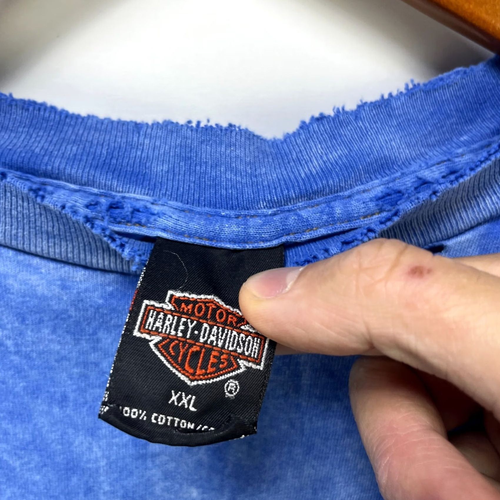 Harley Davidson VINTAGE Harley-Davidson T-Shirt Men 2XL Blue Graphic Print Crew Neck Short Sleeve United States Logo Outdoor Motorcycle Vintage 2000s 2XL Mens Size US XXL / EU 58 / 5 - 6 Thumbnail