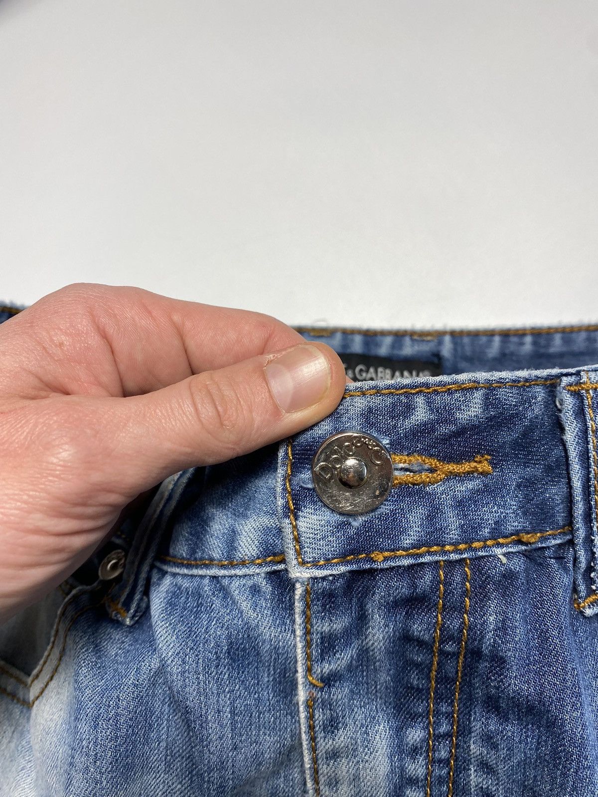 Dolce & Gabbana × Vintage Vintage Dolce Gabbana Washed Denim Distressed Y2K Retro 00s Size US 32 / EU 48 - 5 Thumbnail