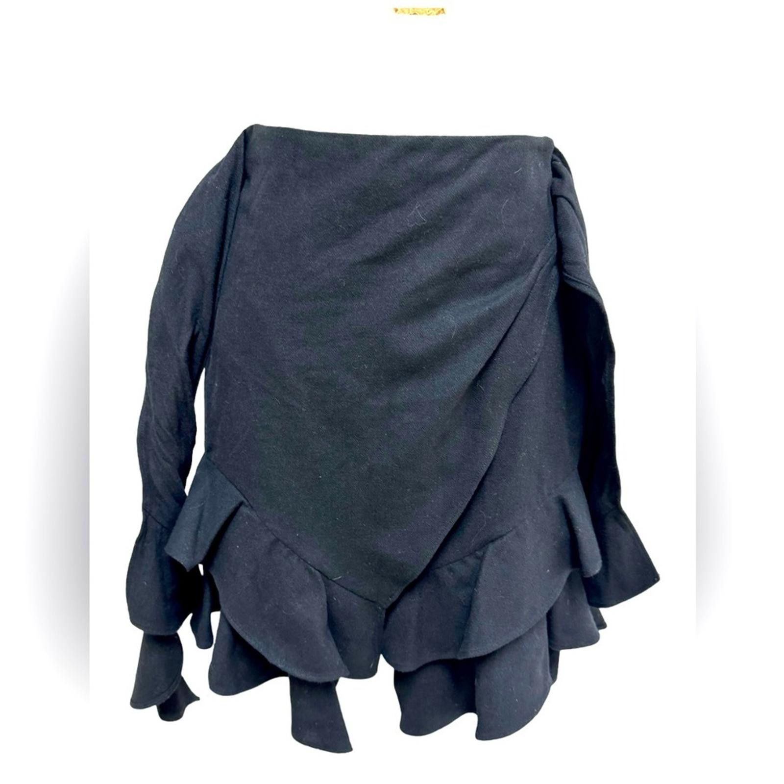 Designer Intermix Erika Wool Blend Ruffle Wrap Skirt NWT 2 Size 24" / US 00 / IT 34 - 10 Thumbnail