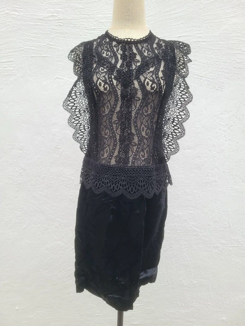 Ann Demeulemeester Ann Demeulemeester Ladies Lace Velvet Skirt Dress Size M / US 6-8 / IT 42-44 - 1 Thumbnail