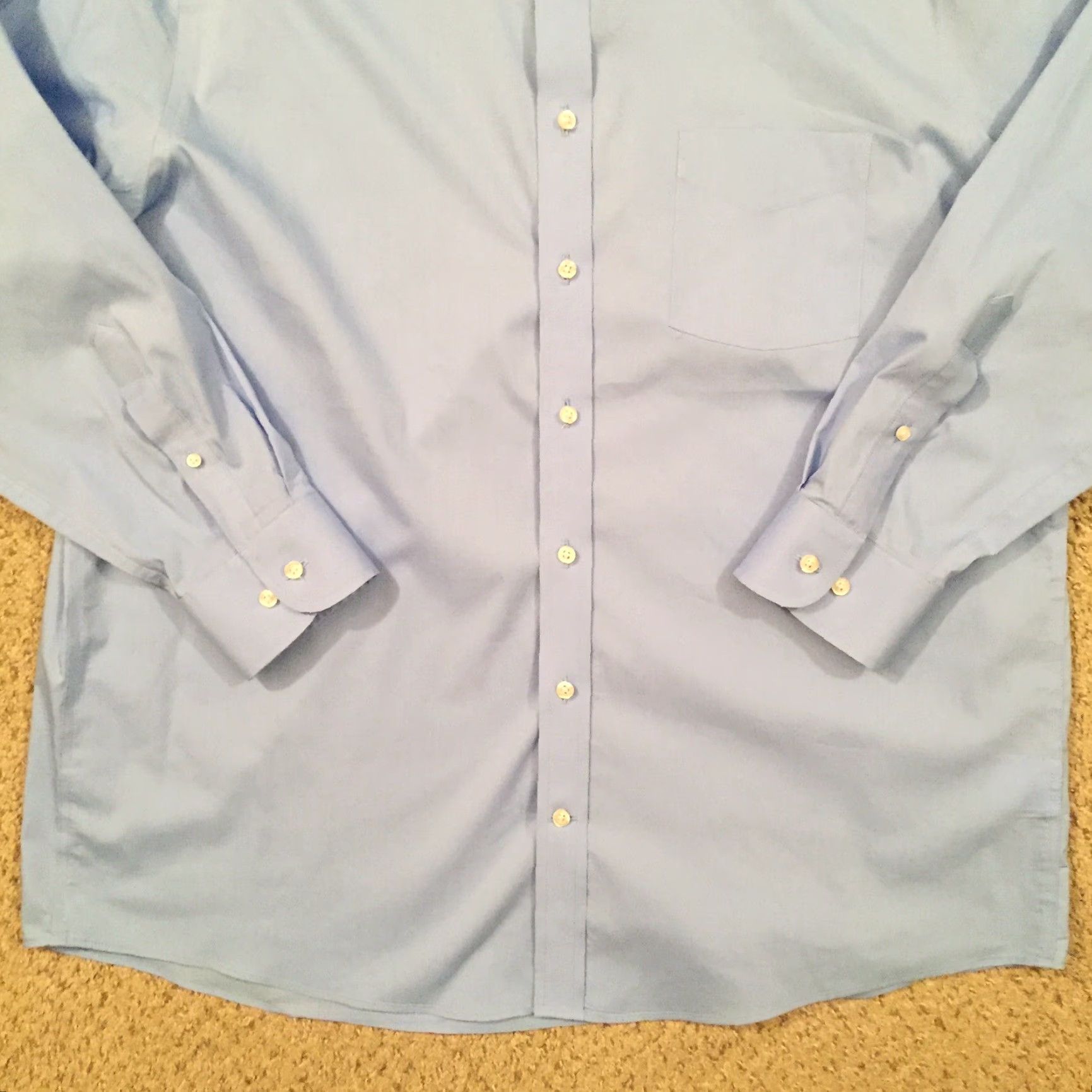 Stafford Stafford Shirt Mens XL Blue Long Sleeve Button-Up Smart Tech Shirt Size US XL / EU 56 / 4 - 4 Thumbnail