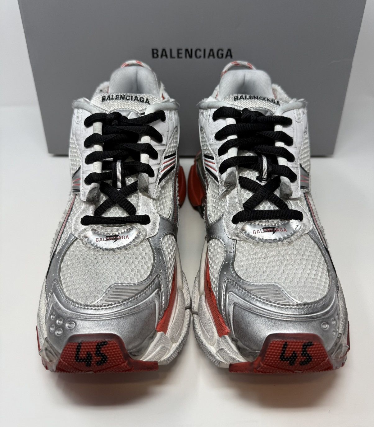 Balenciaga Balenciaga Runner Sneaker White/Red/Black New Season Size US 12 / EU 45 - 2 Thumbnail