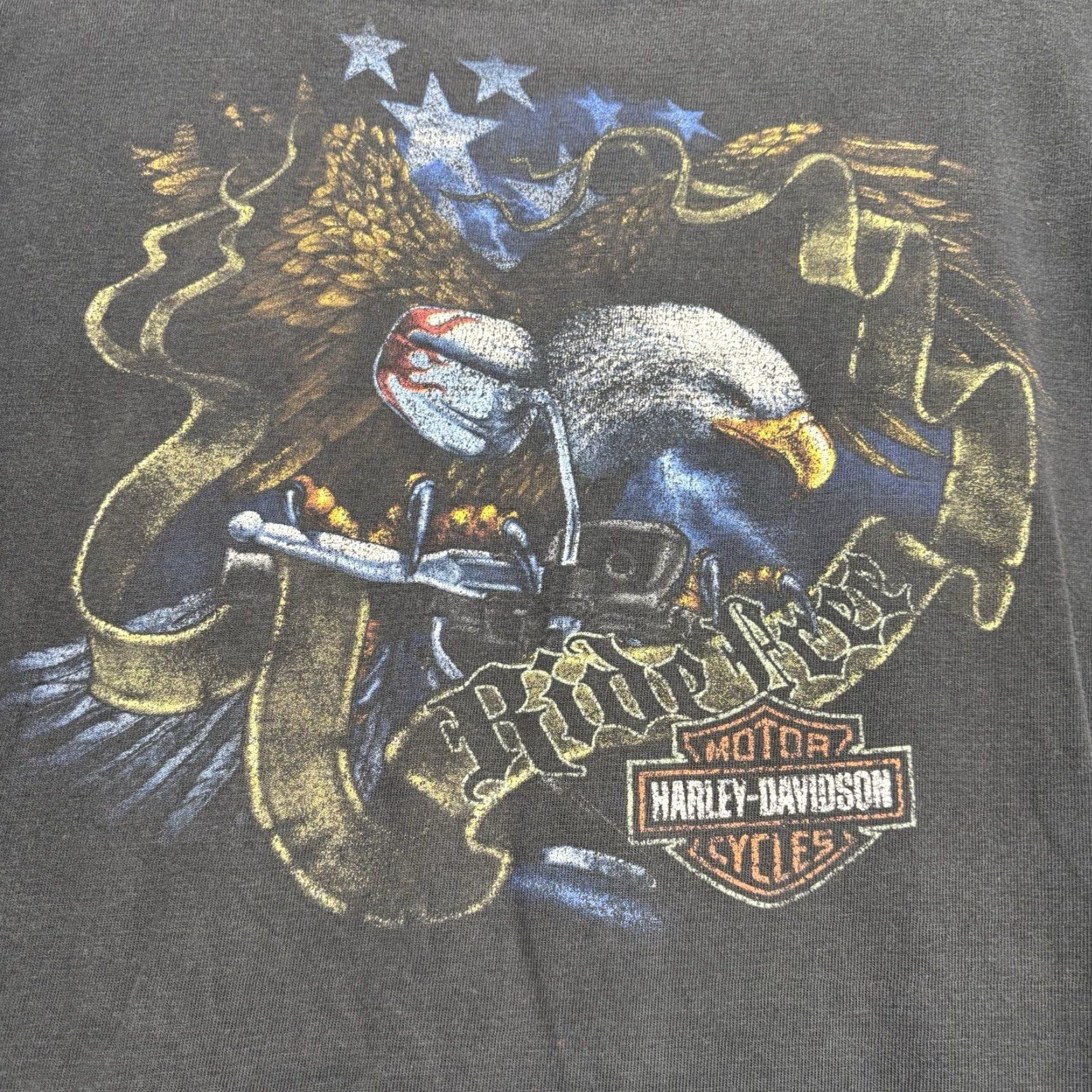 Harley Davidson VINTAGE Harley-Davidson Shirt Mens L Black Cotton Knit Short Sleeve Crew Neck Motorcycle 2000s 2000-2009 Double-Sided(Rectangle) Size US L / EU 52-54 / 3 - 3 Thumbnail