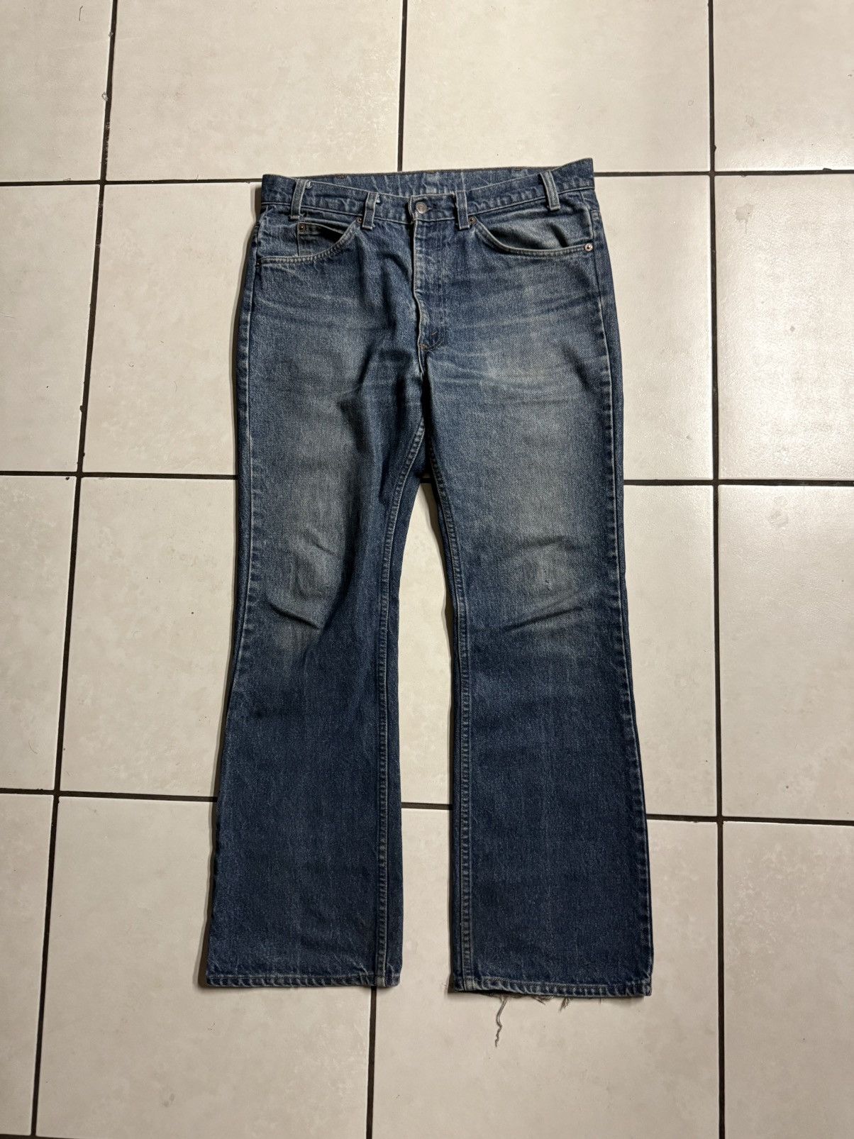 Levi's Vintage 1980s Levis 517 Bootcut Jeans Faded Orange Tab Size US 34 / EU 50 - 1 Thumbnail