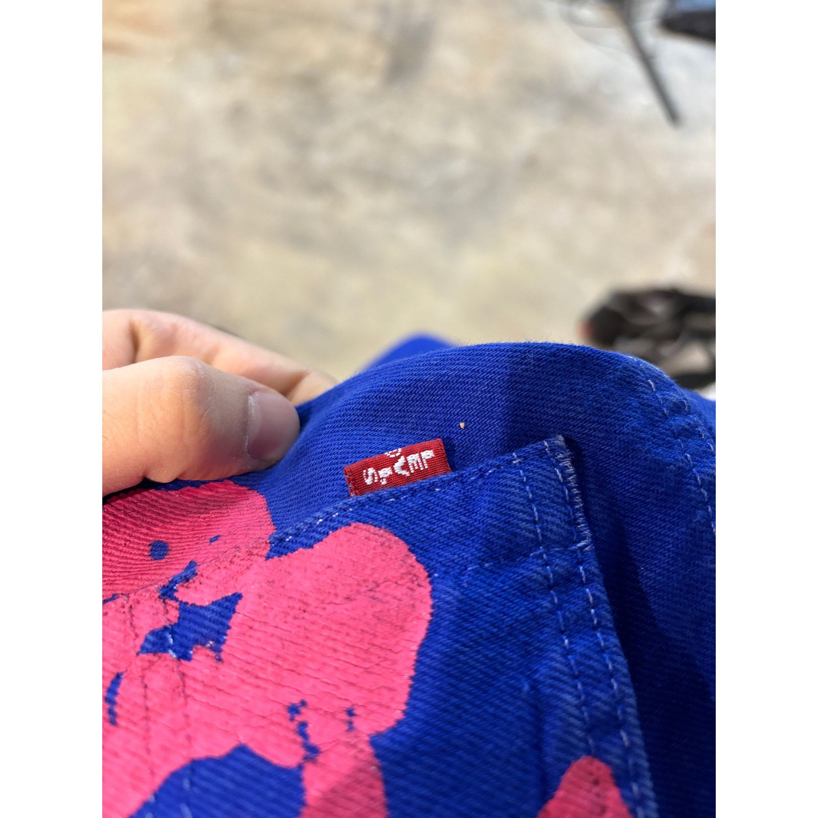 DENIM TEARS Denim Tears BSTROY Jeans Navy Pink Used 27 Size US 27 - 3 Thumbnail