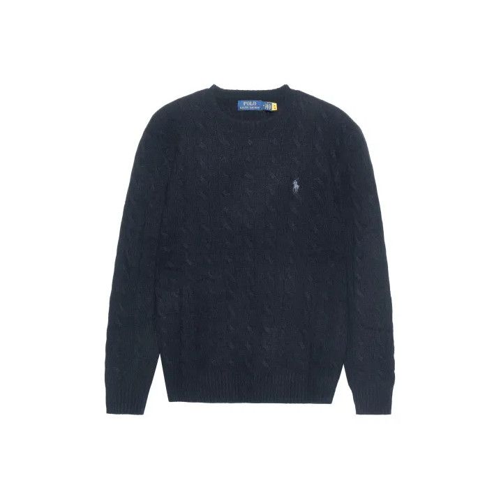 Polo Ralph Lauren Polo Ralph Lauren Men's Black Cable Knit Wool Sweater Size US S / EU 44-46 / 1 - 1 Thumbnail