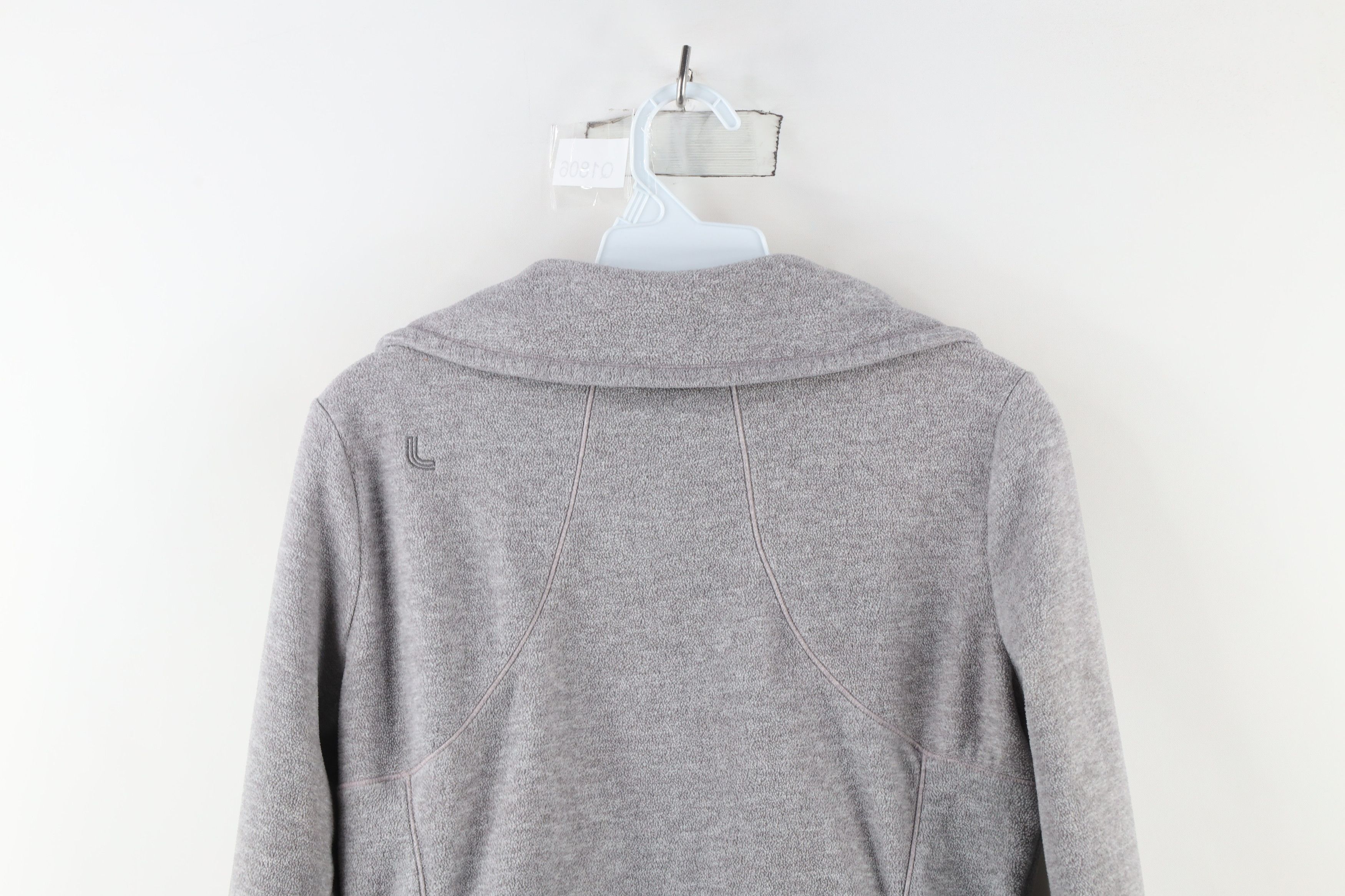 Vintage Lole Full Zip Fleece Sweater Jacket Swacket Heather Gray Size M / US 6-8 / IT 42-44 - 13 Thumbnail