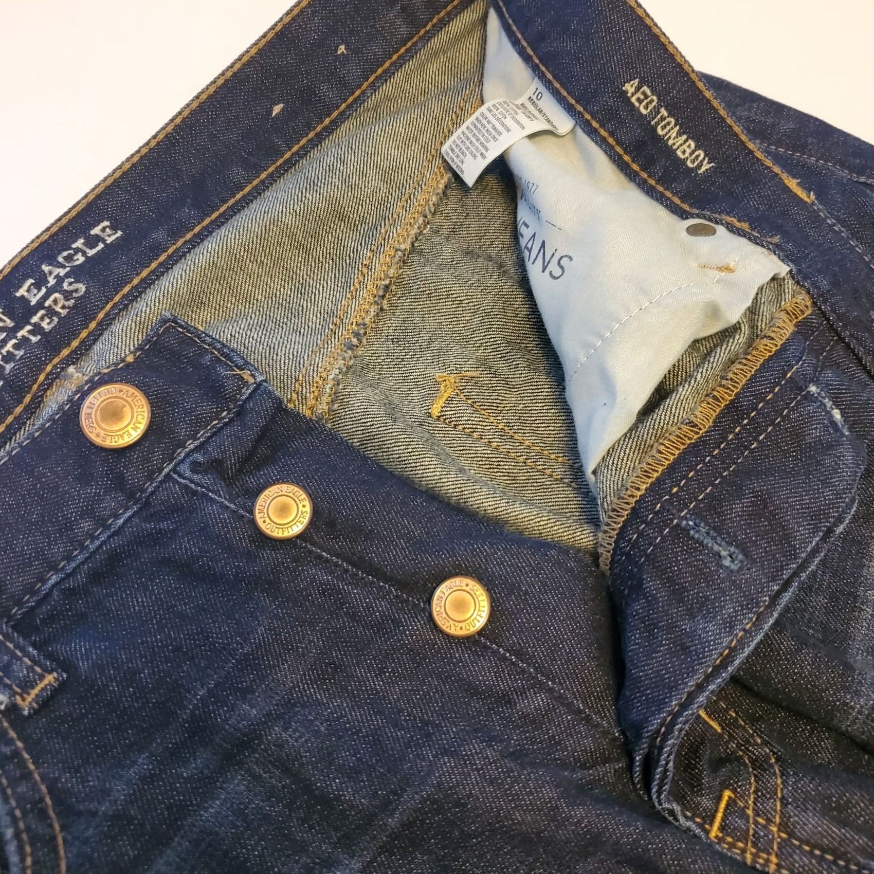American Eagle Outfitters American Eagle Outfitters Womens Sz 10 Tomboy Dark Wash Button Jeans Size 32" / US 10 / IT 46 - 5 Thumbnail