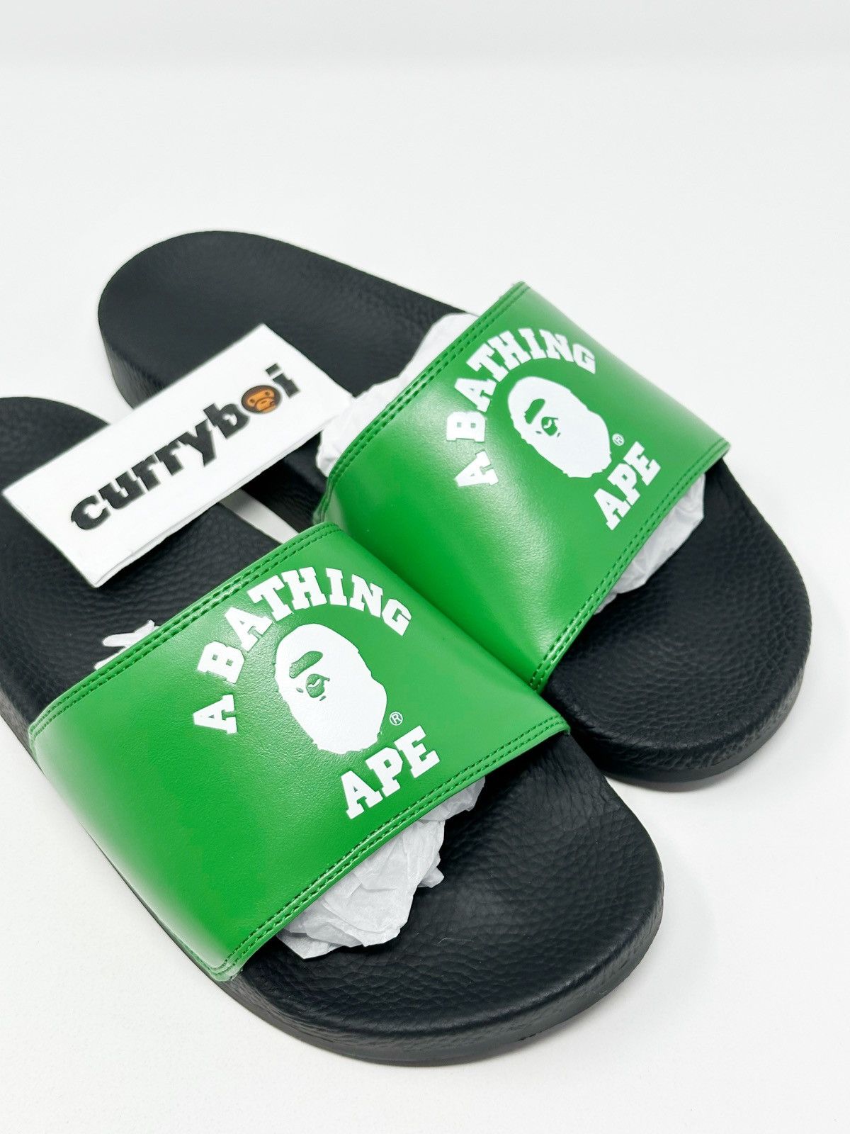 Bape A Bathing Ape College Slide Sandals Green Size US 8 / EU 41 - 3 Thumbnail