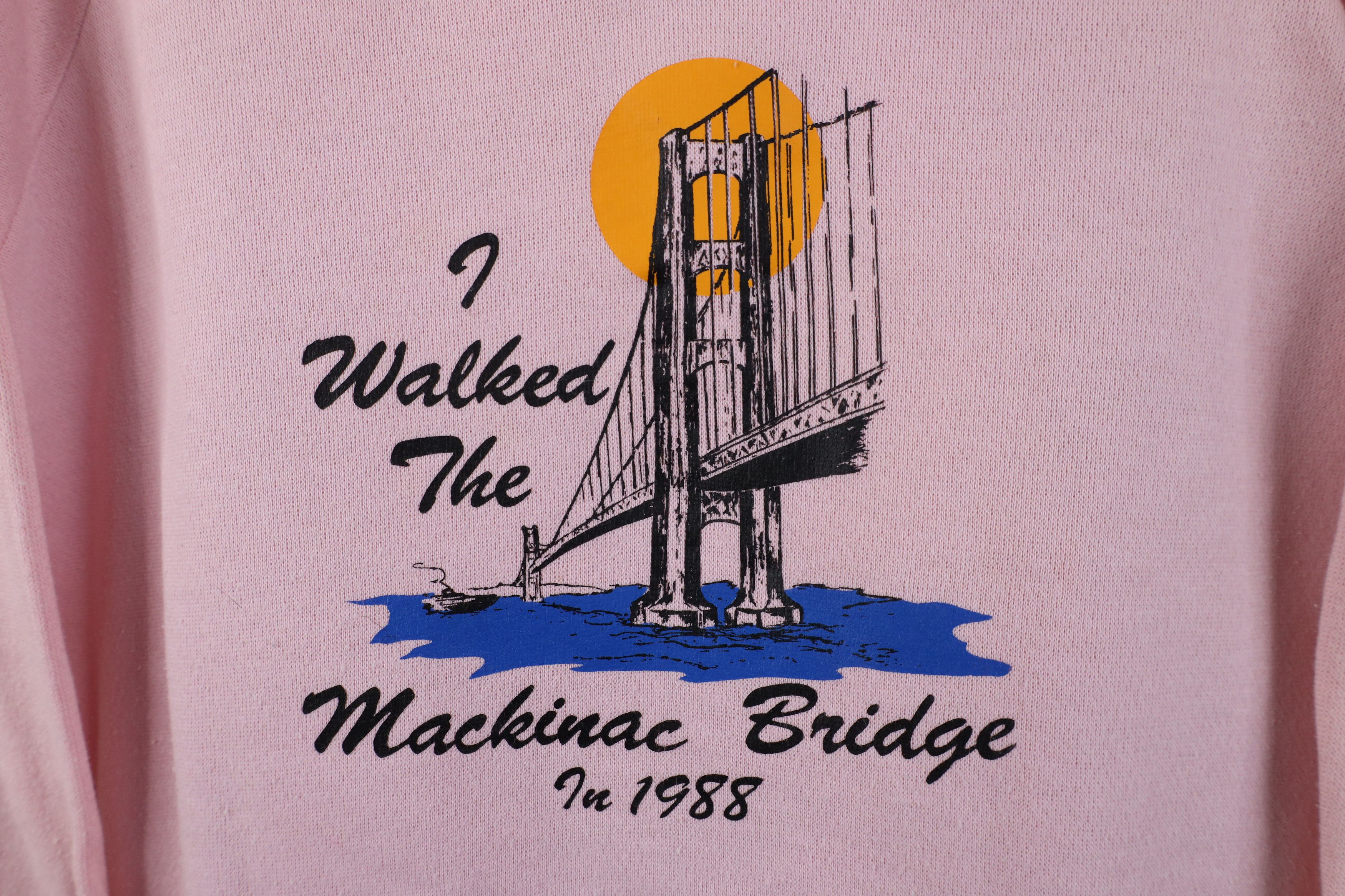 Vintage Vintage 80s I Walked The Mackinac Bridge Michigan Hoodie USA Size L / US 10 / IT 46 - 4 Thumbnail