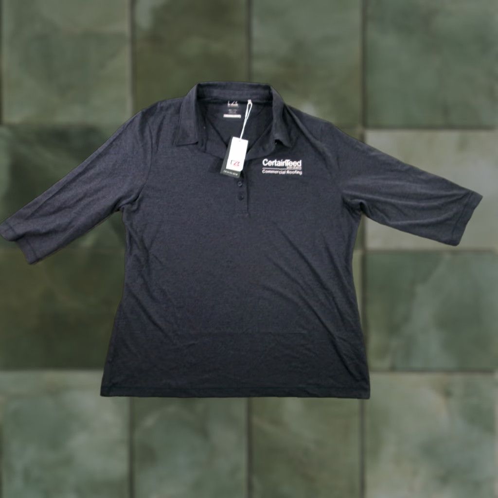 Cutter & Buck Cutter Buck Polo Shirt Women XXL Gray CertainTeed Saint Gobain Roofing CB Drytec Size XXL / US 16-18 / IT 52-54 - 1 Thumbnail