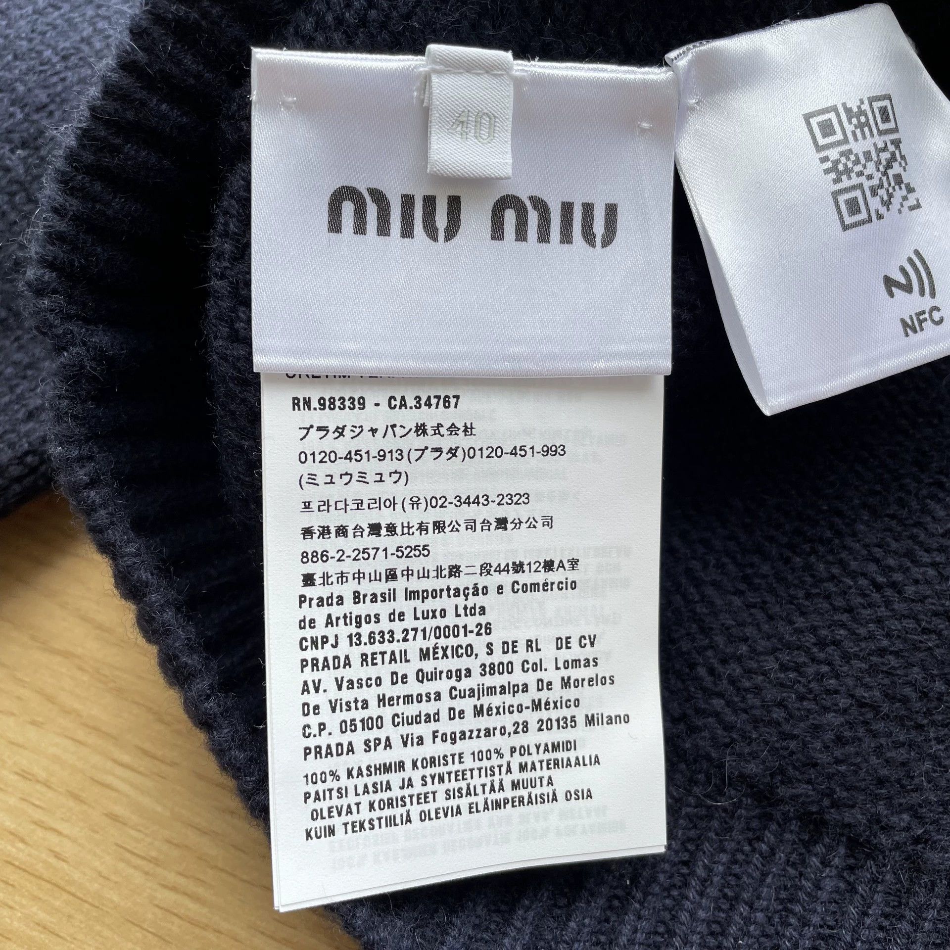 Miu Miu MIU MIU Women's Navy Blue Knit Sweater Size 40 Size S / US 4 / IT 40 - 6 Thumbnail