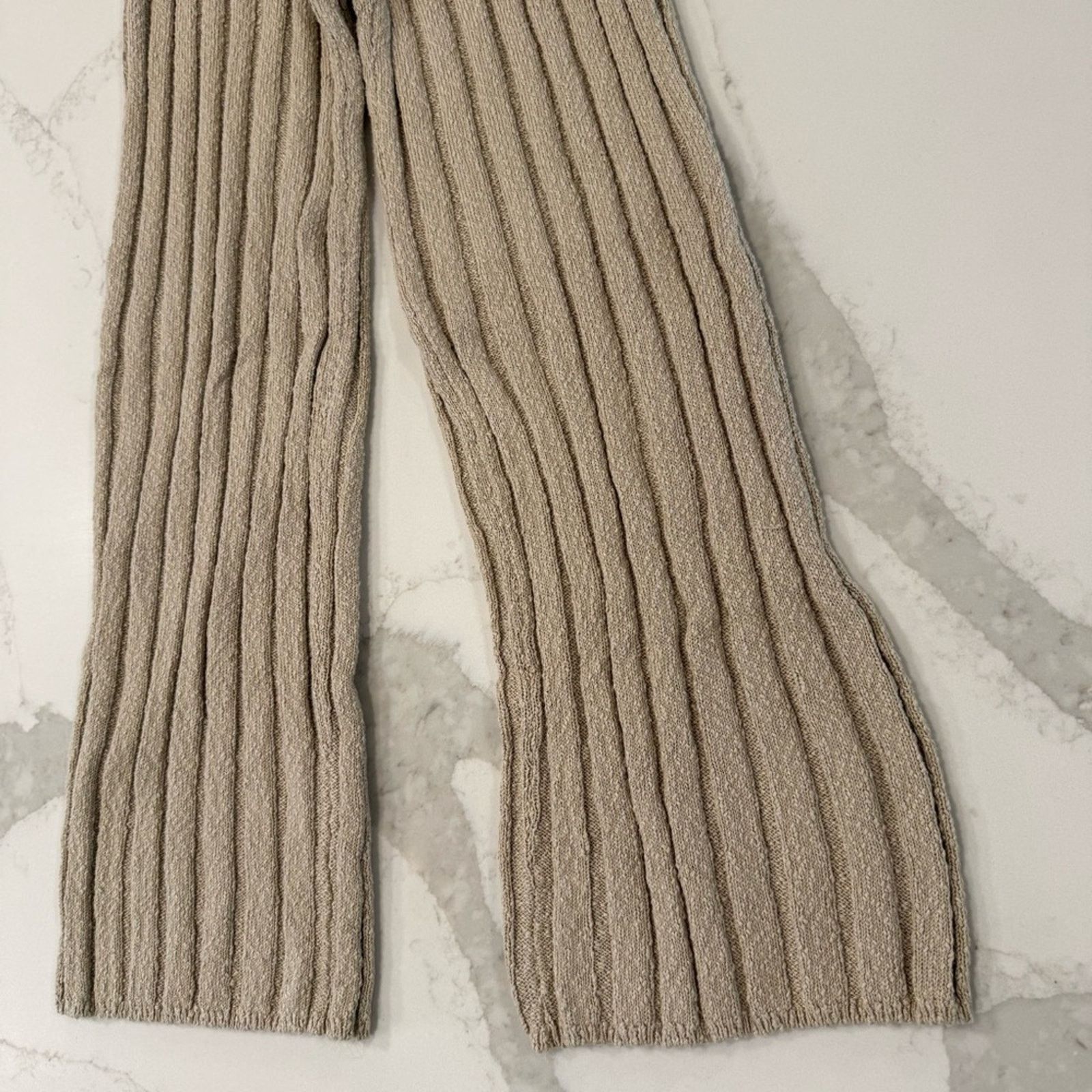 Free People Free People Beach Wide Rob Knit Pants Womens Small Oatmeal Size 28" / US 6 / IT 42 - 3 Thumbnail