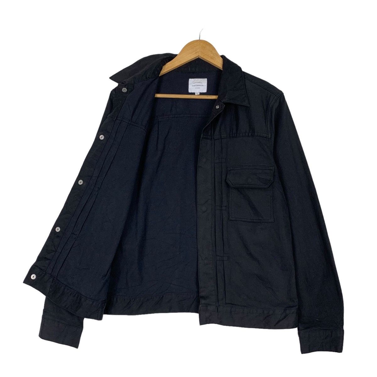 Japanese Brand VICTIM & CO Black Plain Casual Jacket #0958-C42 Size US L / EU 52-54 / 3 - 8 Thumbnail