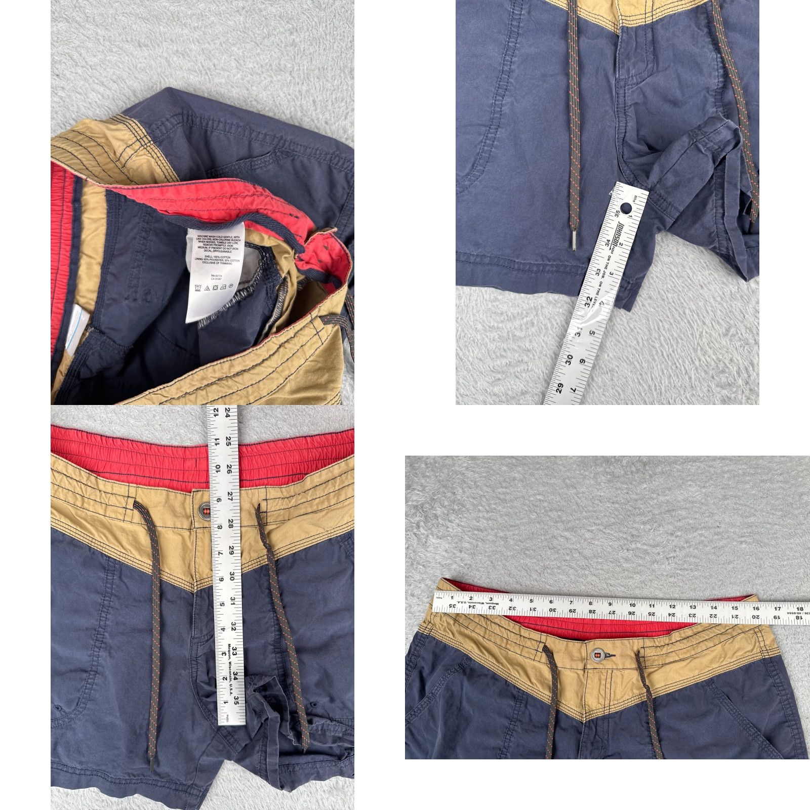 Vintage Columbia Women's Shorts Size 12 Blue 100% Cotton Hiking Cargo Pockets Regular Fit Size 34" / US 12 / IT 48 - 8 Thumbnail