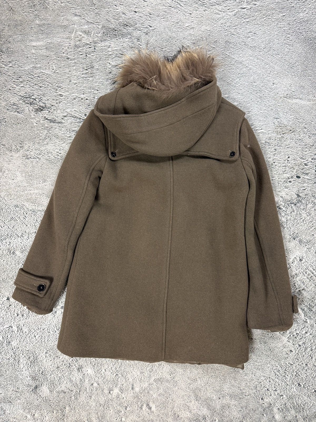 Sandro Sandro coat heavy wool khaki green hooded with fur Size US M / EU 48-50 / 2 - 9 Thumbnail